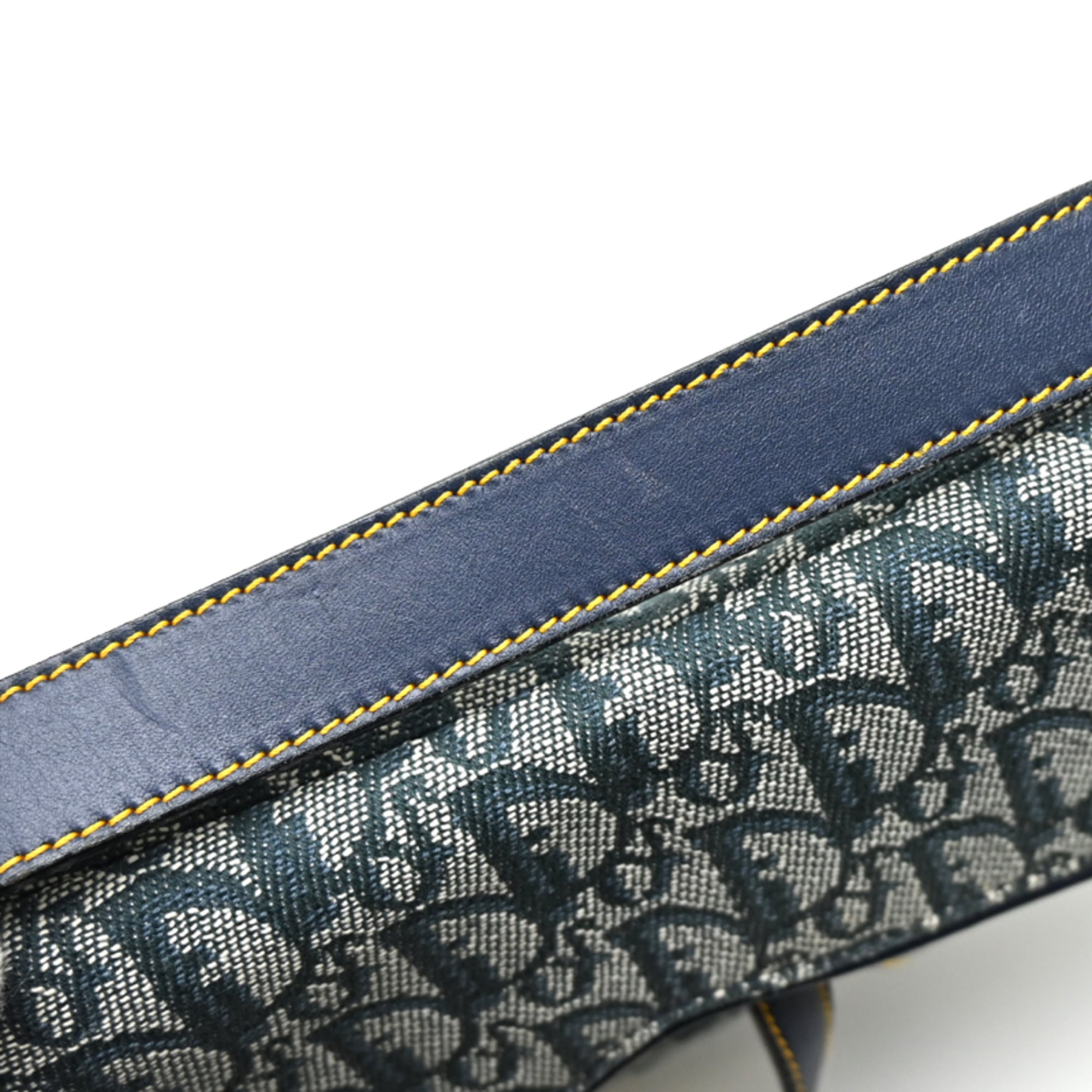 Christian Dior Blue Jacquard Saddle Bag Shoulder Bag (Pre-Owned)