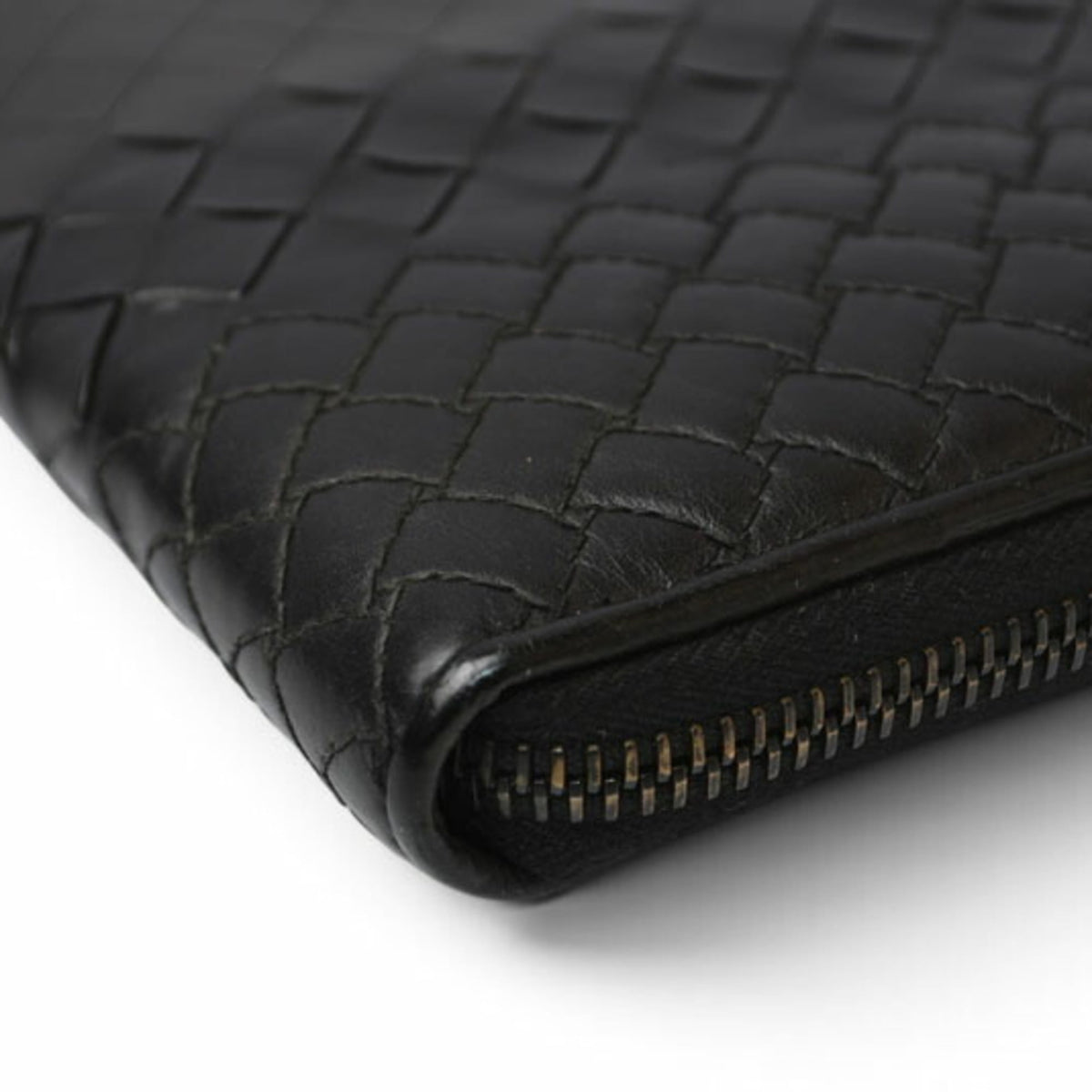 Bottega Veneta Black Leather Long Wallet (Bi-Fold) (Pre-Owned)