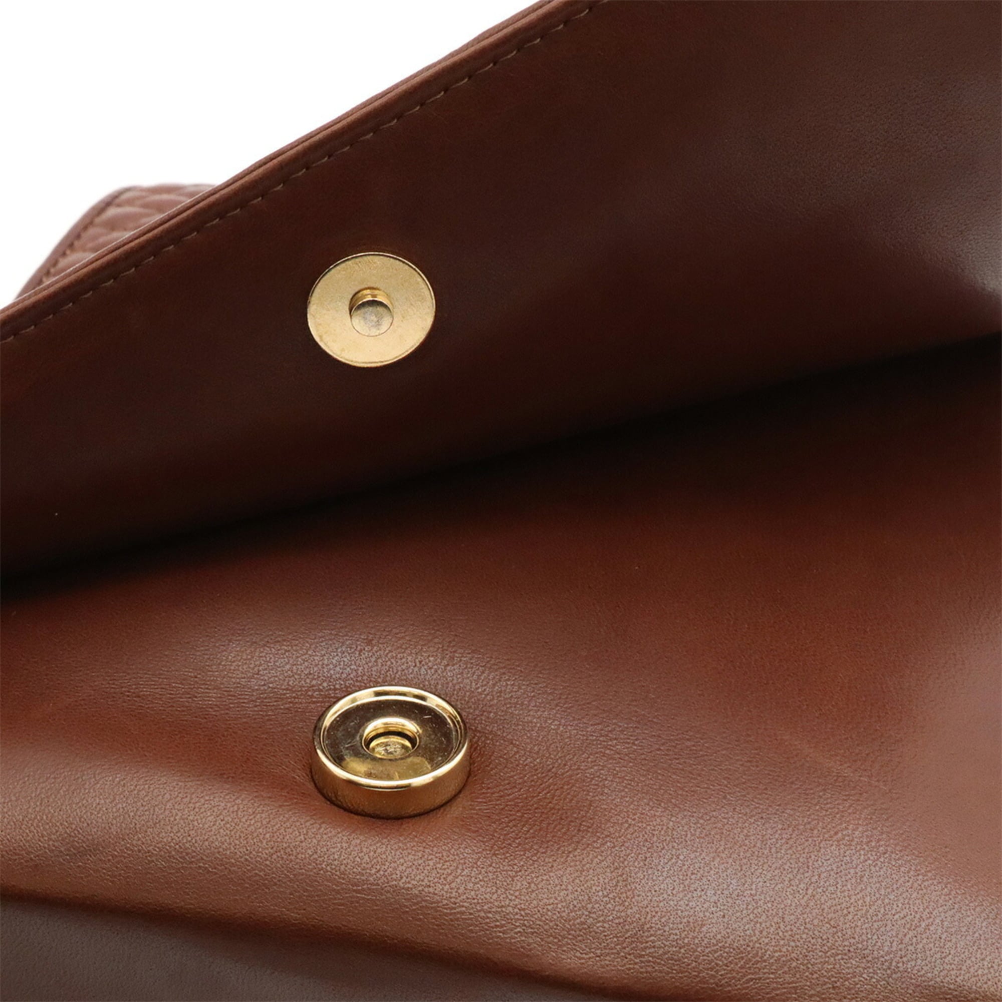 Bally Brown Leather Handbag Pochette Shoulder Bag (Pre-Owned)