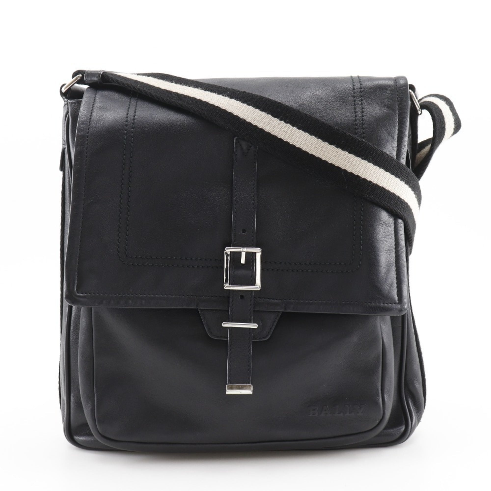 Bally Black Leather Shoulder Bag (Pre-Owned)