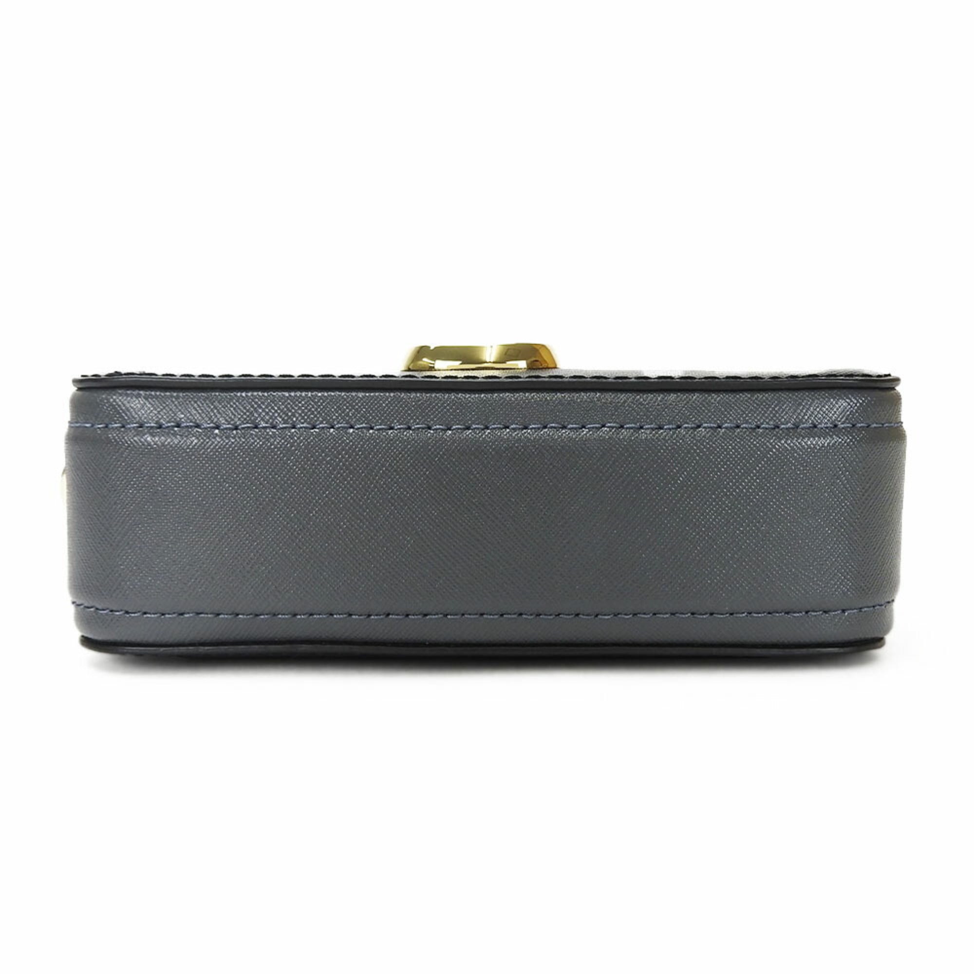 Marc Jacobs Black Gray Pink White Leather Shoulder Bag (Pre-Owned)