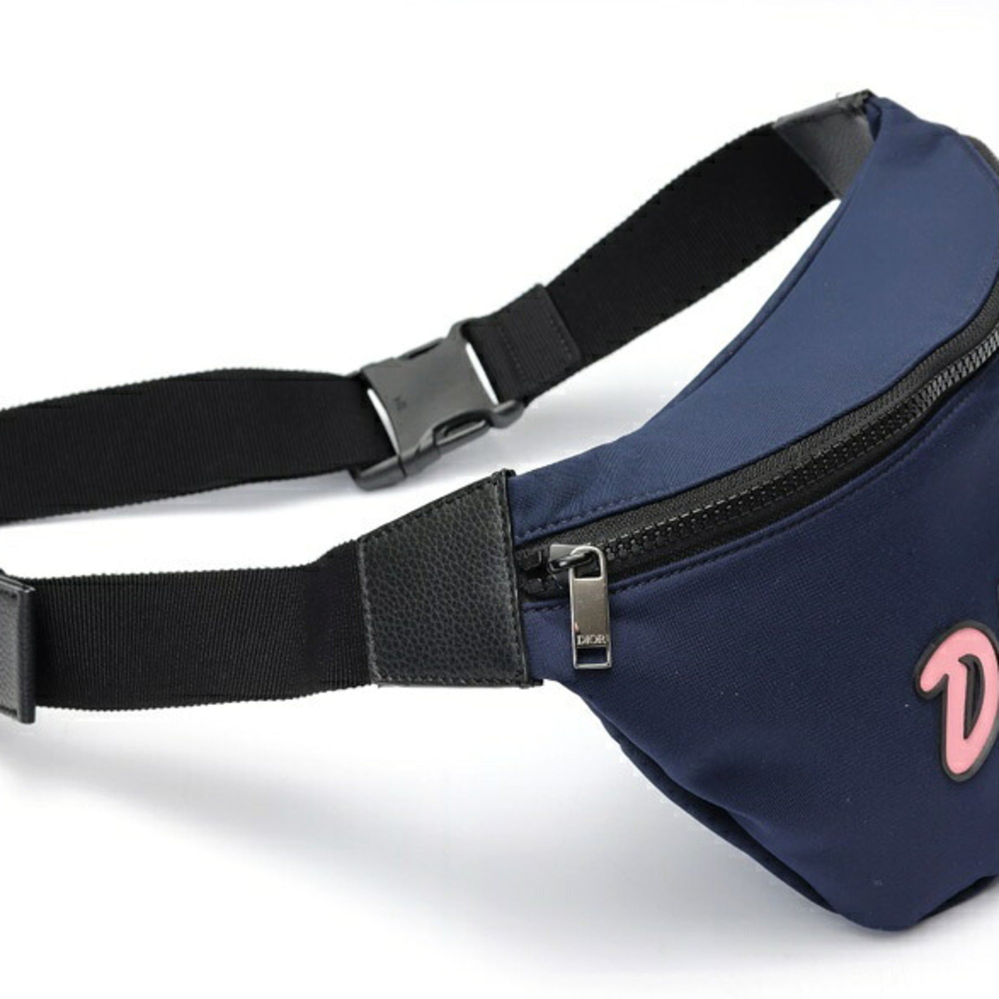 Christian Dior Navy Nylon Leather Fanny Pack (Pre-Owned)