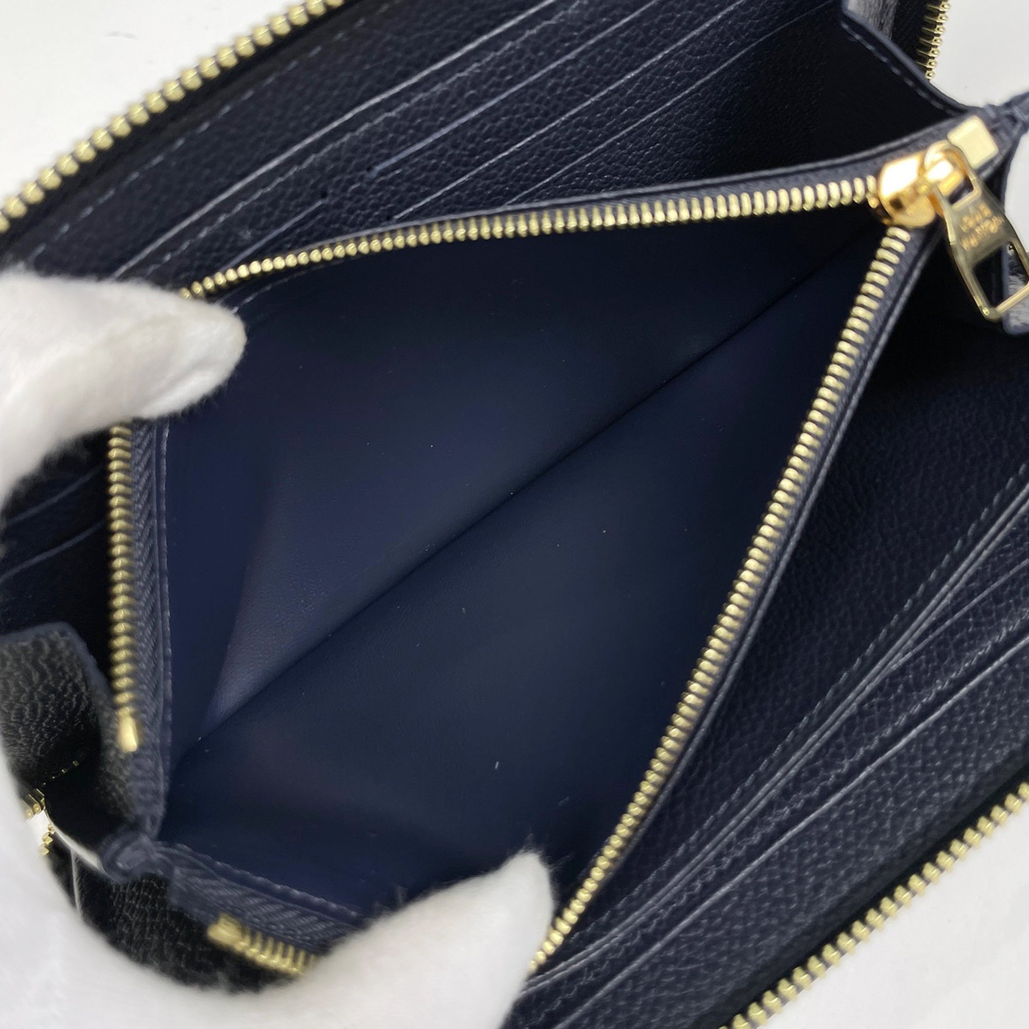 Louis Vuitton Monogram Empreinte Marine Rouge Navy Monogram Empreinte Long Wallet (Bi-Fold) (Pre-Owned)