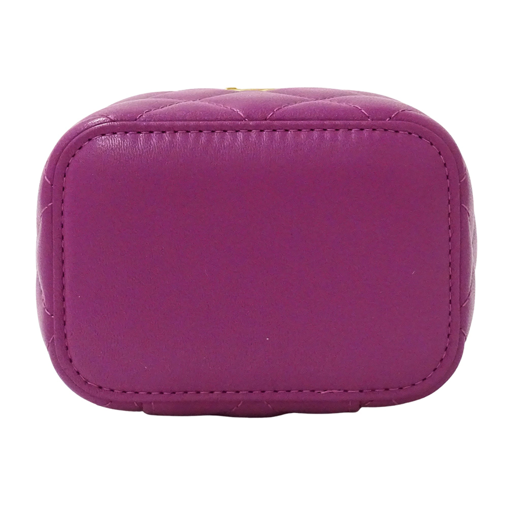 Chanel Purple Leather Handbag Shoulder Bag Vanity Bag (Pre-Owned)