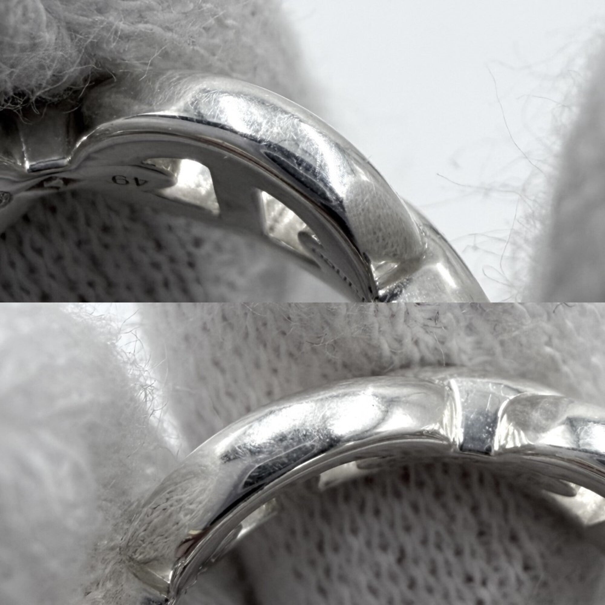Hermes Silver 925 Band Ring (Pre-Owned)