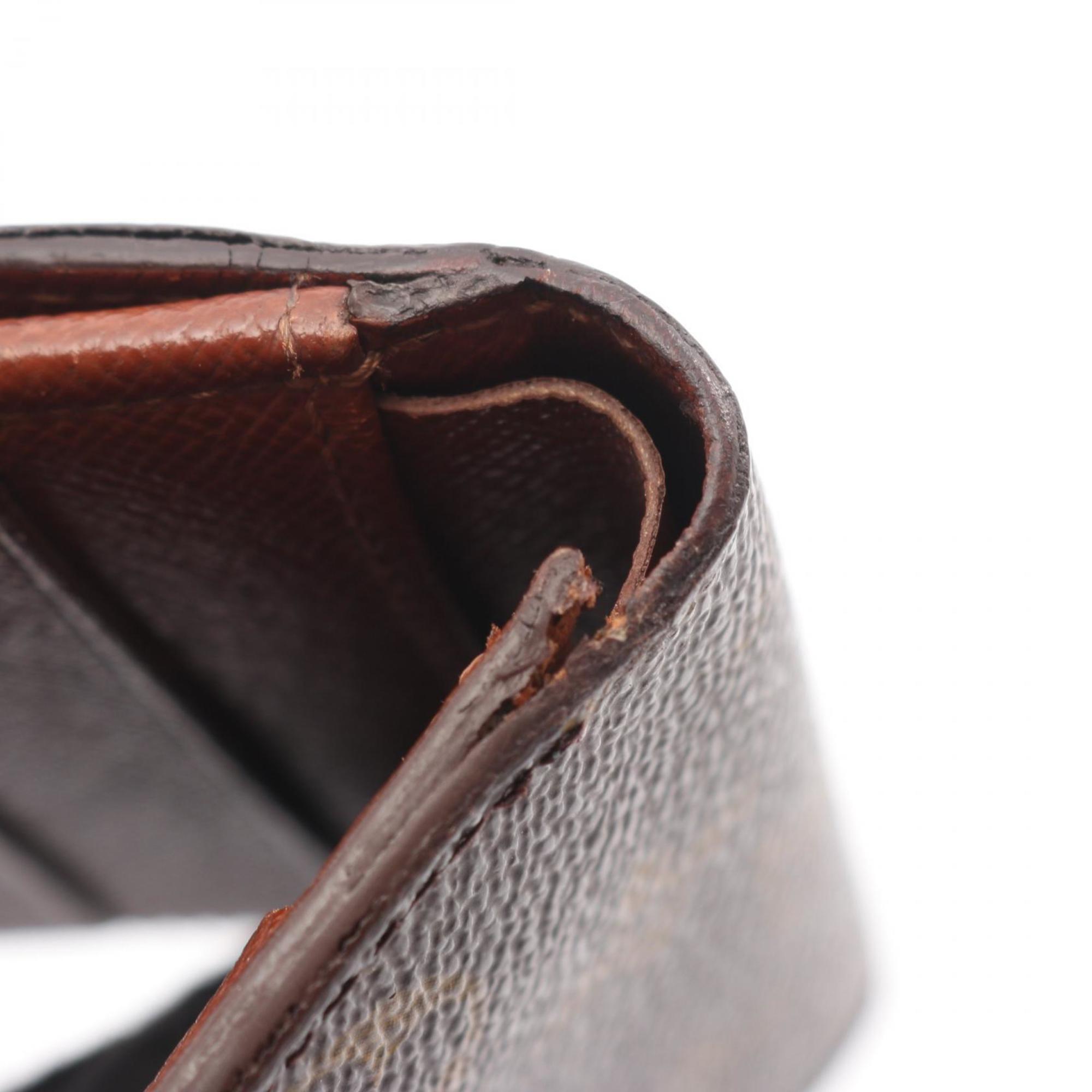 Louis Vuitton Brown Coated Canvas Wallet (Tri-Fold) (Pre-Owned)