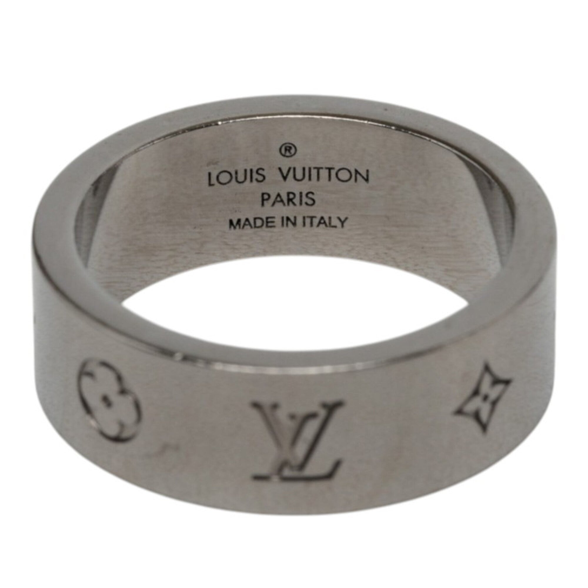 Louis Vuitton Silver Metal Band Ring (Pre-Owned)