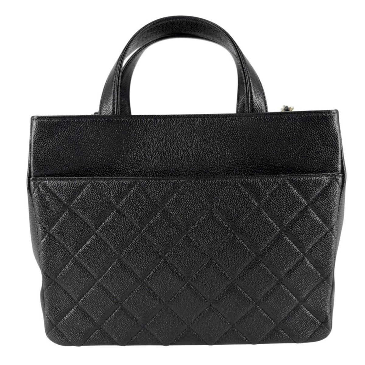 Chanel Matelasse Black Grained Calfskin Handbag Shoulder Bag (Pre-Owned)