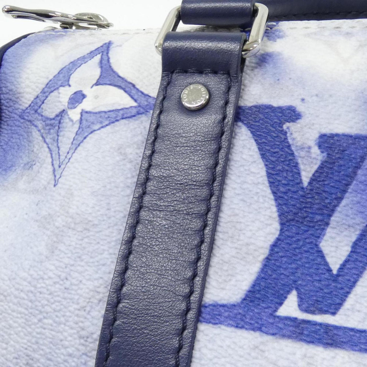 Louis Vuitton Blue Coated Canvas Boston Bag (Pre-Owned)