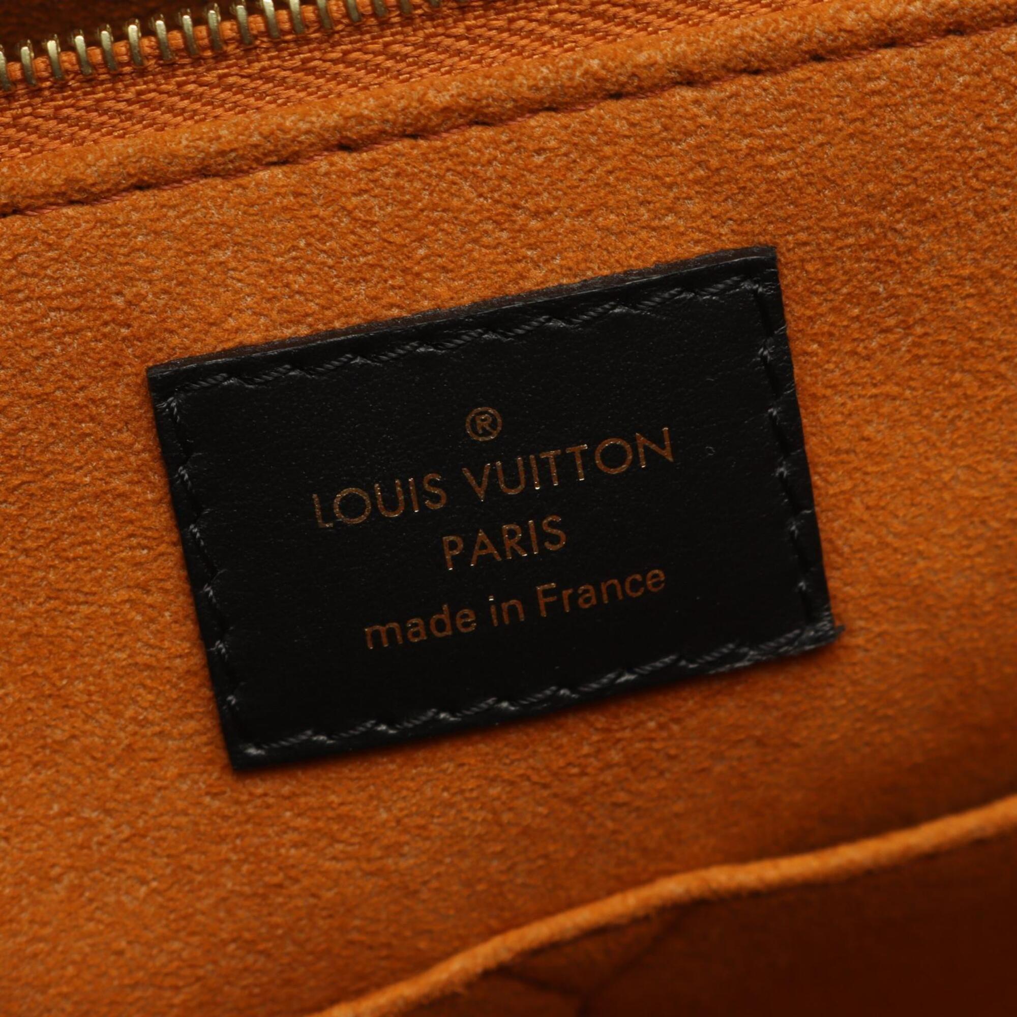 Louis Vuitton Black Leather Handbag Tote Bag (Pre-Owned)