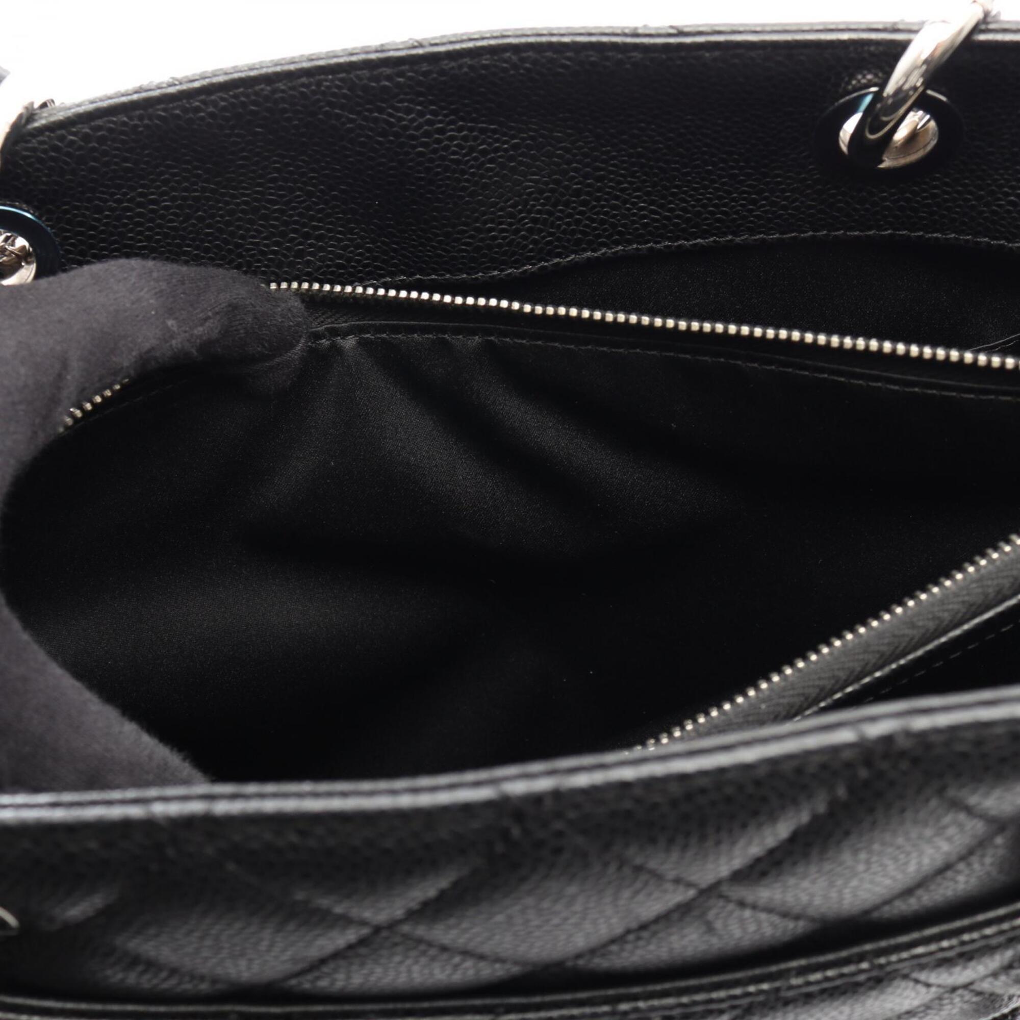 Chanel Black Grained Calfskin Handbag Tote Bag (Pre-Owned)