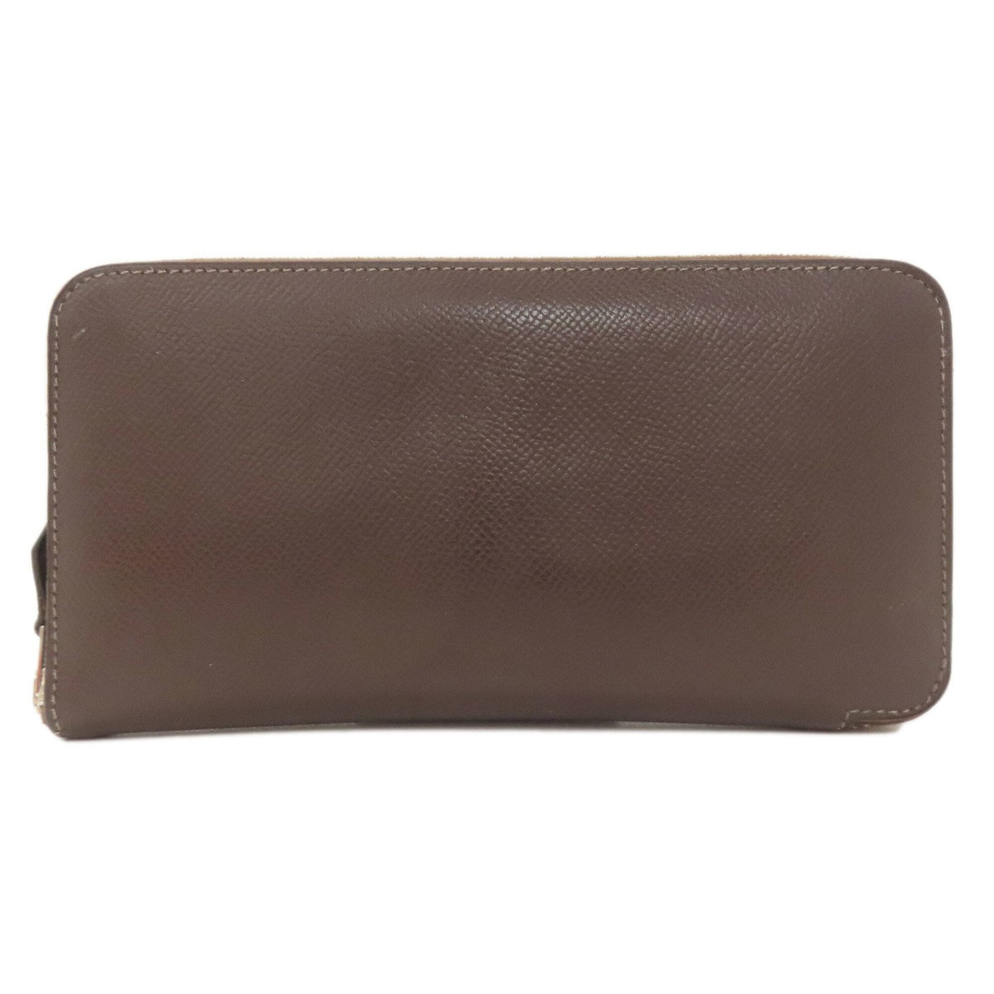 Hermes Azap Dark Brown Epsom Leather Long Wallet (Bi-Fold) (Pre-Owned)