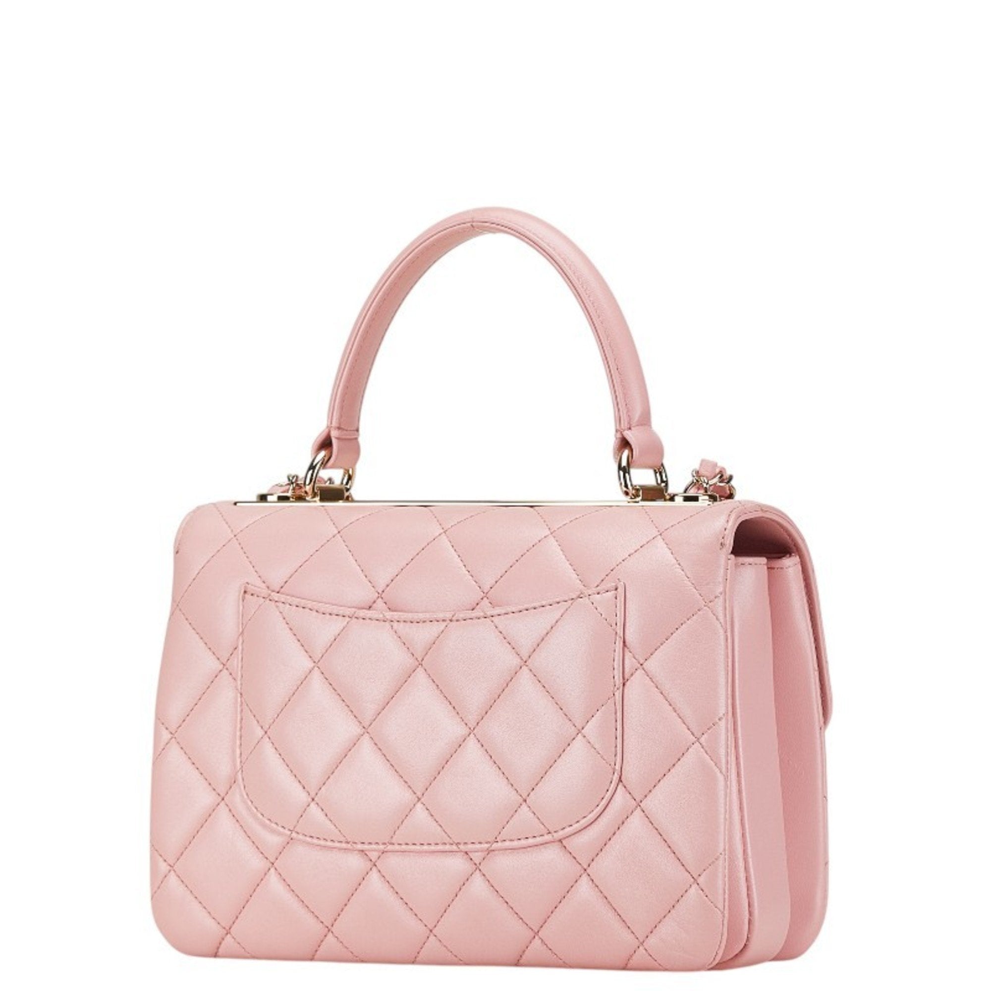Chanel Pink Leather Handbag Shoulder Bag (Pre-Owned)