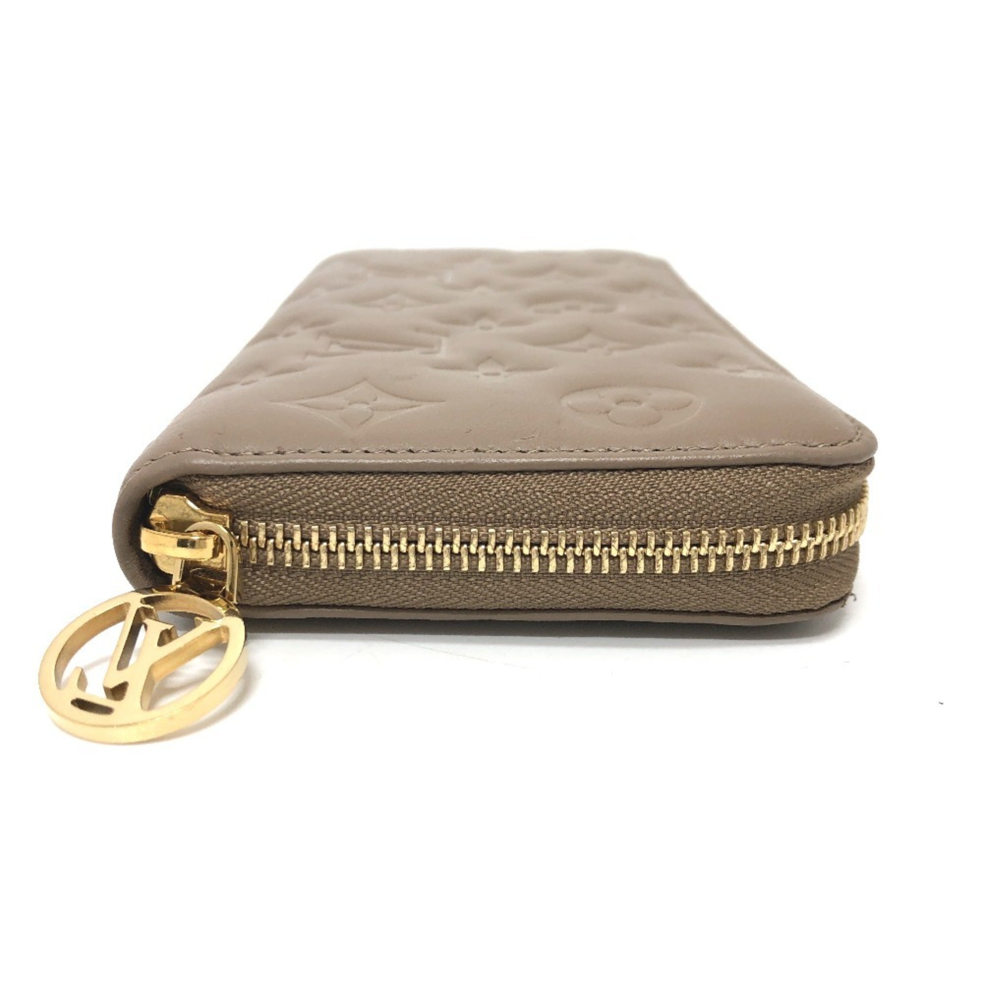 Louis Vuitton Beige Leather Long Wallet (Bi-Fold) (Pre-Owned)