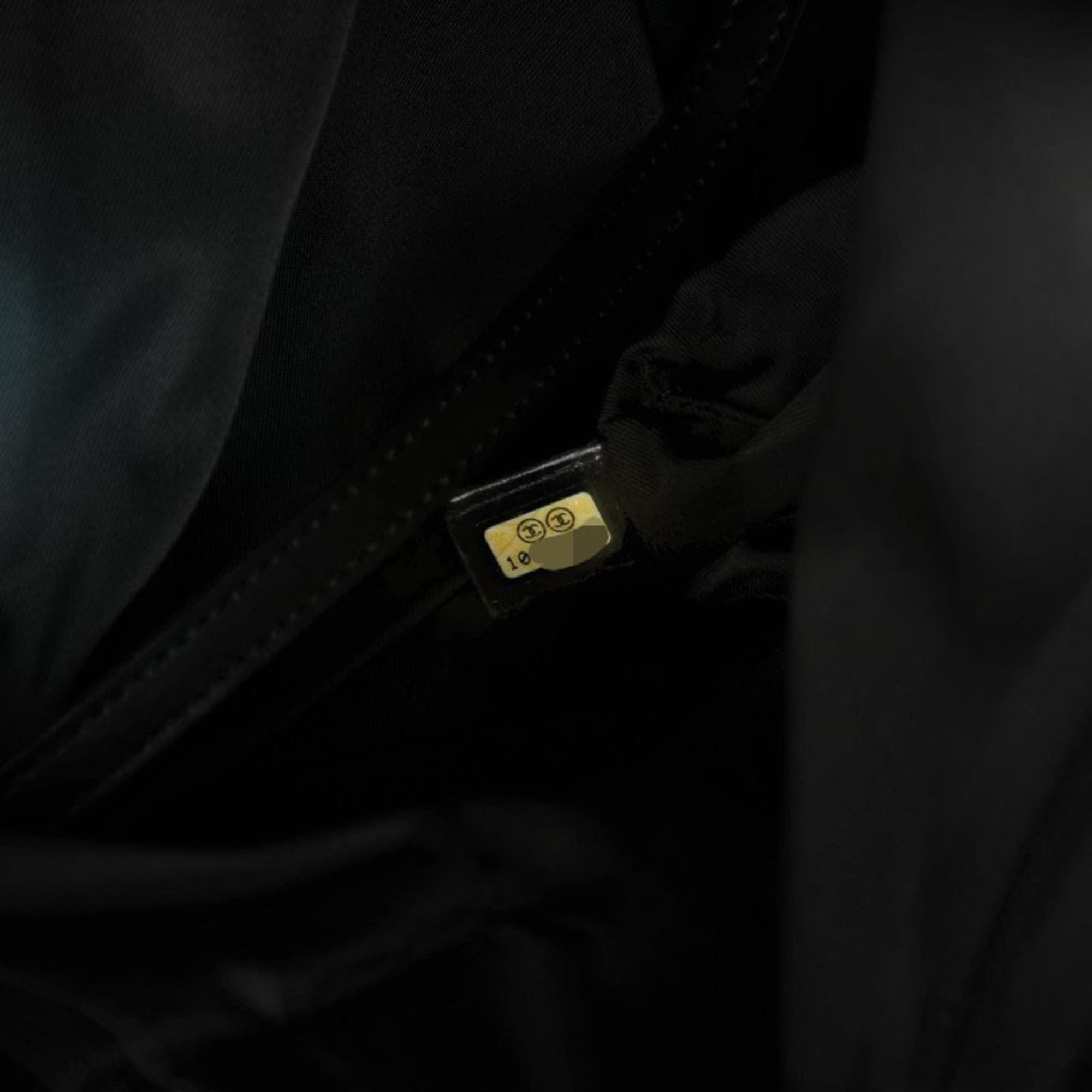 Chanel New Travel Line Black Nylon Leather Handbag Tote Bag (Pre-Owned)