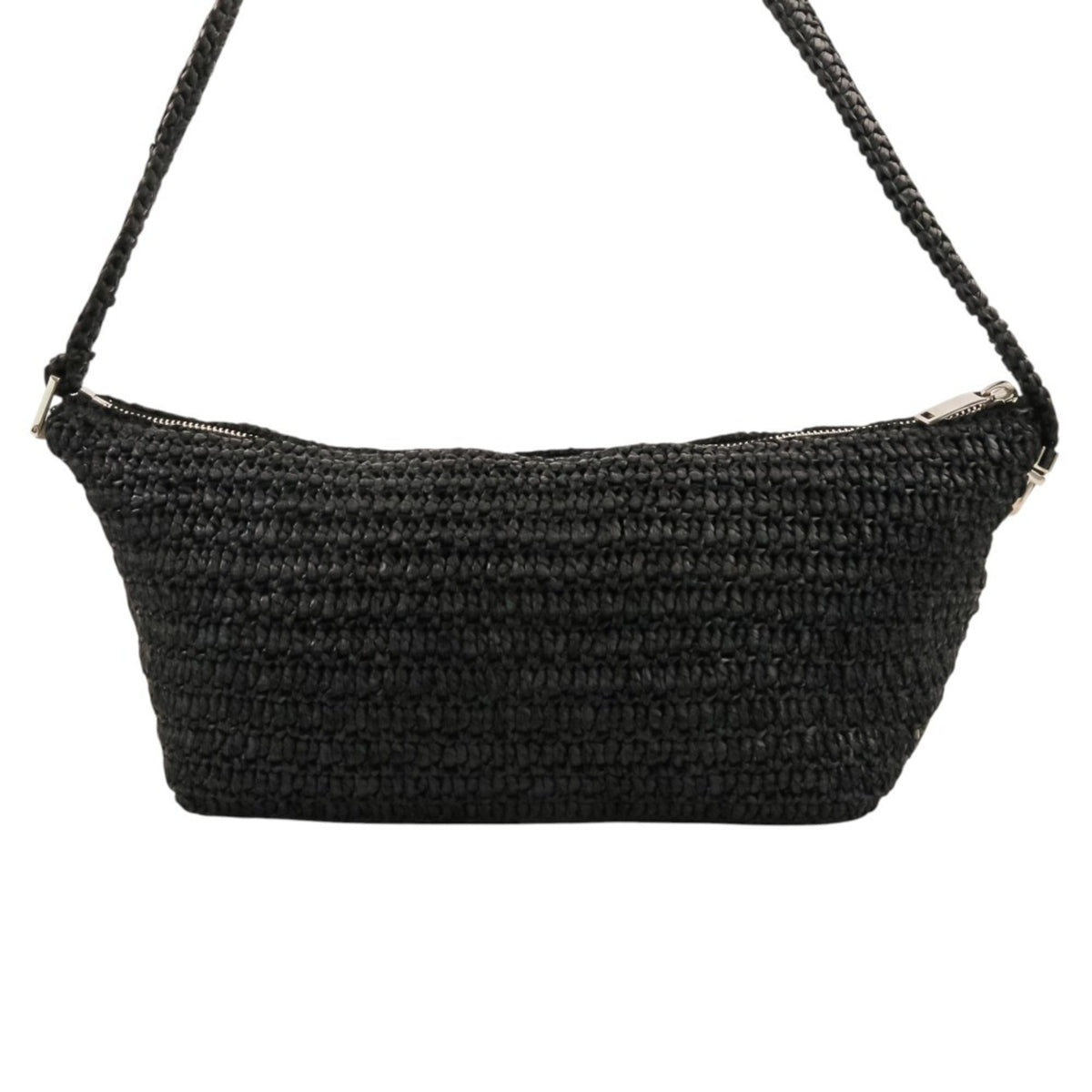 Yves Saint Laurent Black Raffia Shoulder Bag (Pre-Owned)