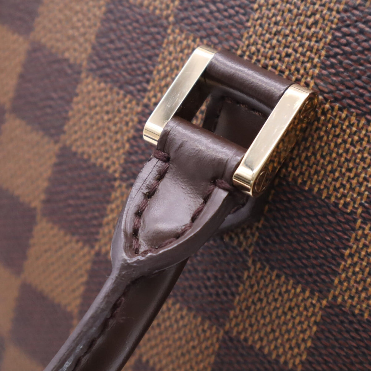 Louis Vuitton Beige Brown Coated Canvas Leather Handbag (Pre-Owned)