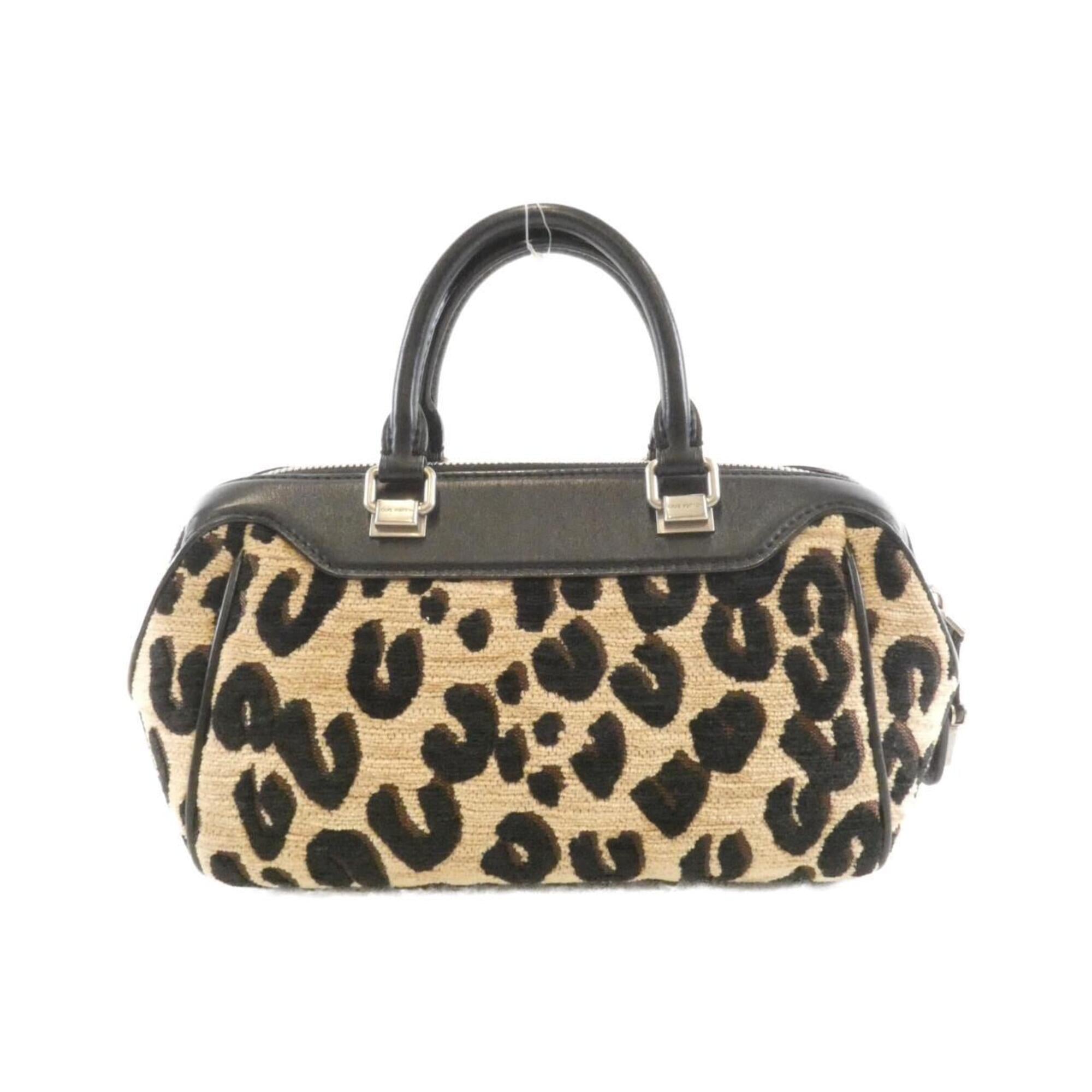 Louis Vuitton Beige Black Canvas Leather Handbag (Pre-Owned)