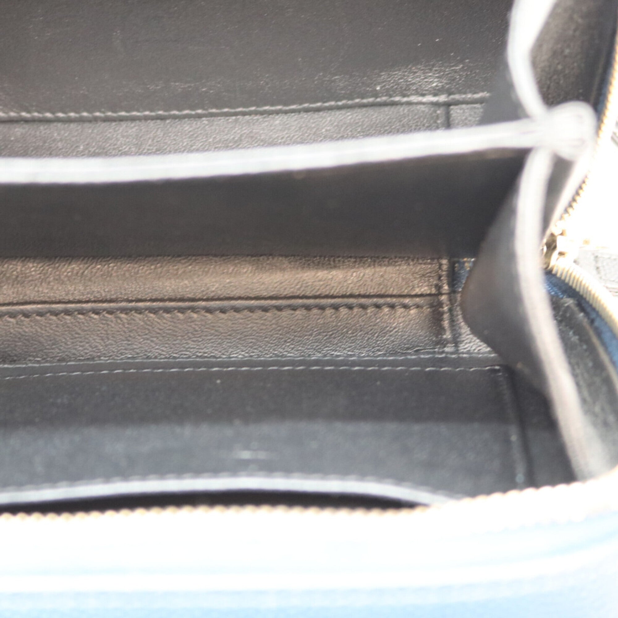 Chanel Black Blue Grained Calfskin Shoulder Bag (Pre-Owned)
