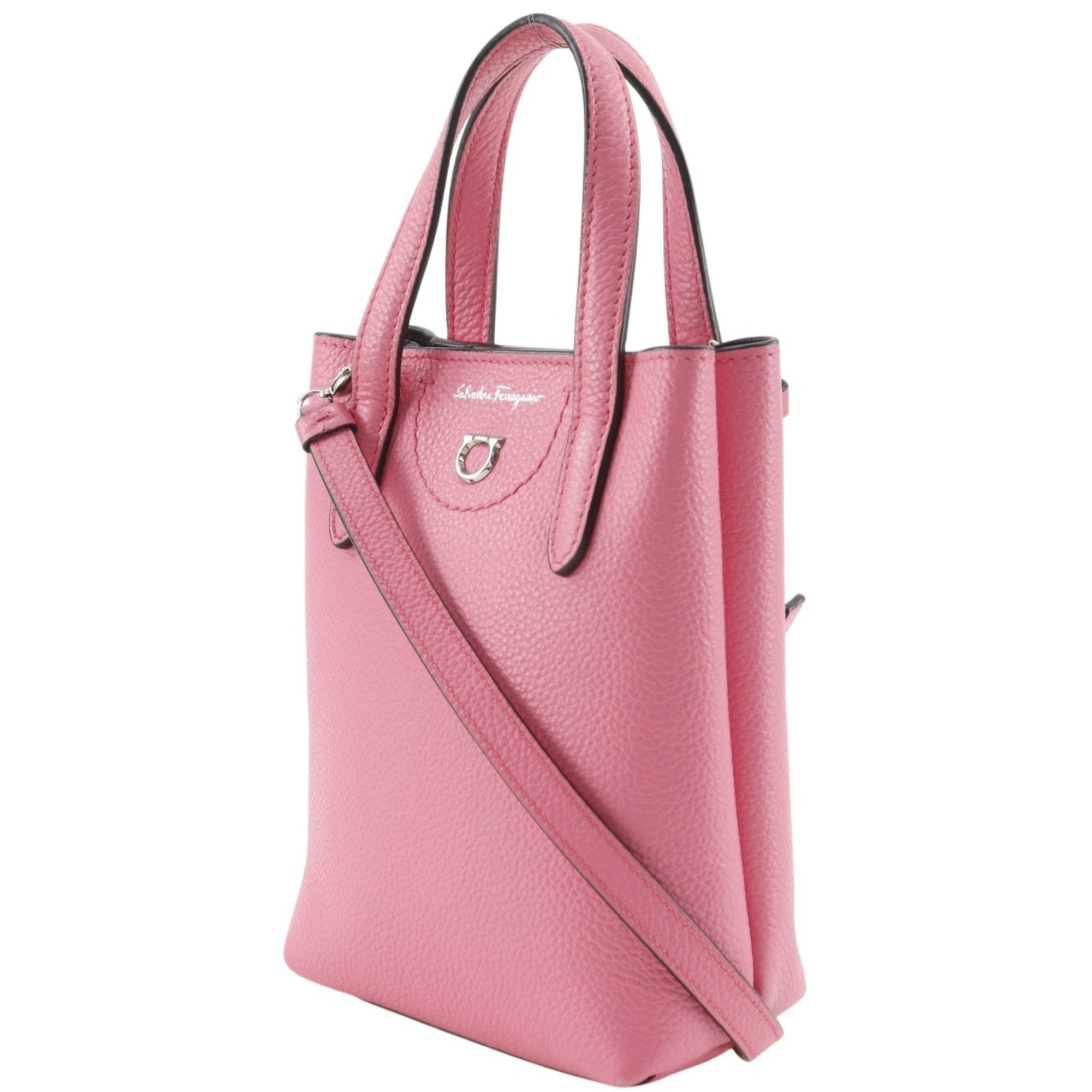Salvatore Ferragamo Pink Leather Handbag (Pre-Owned)