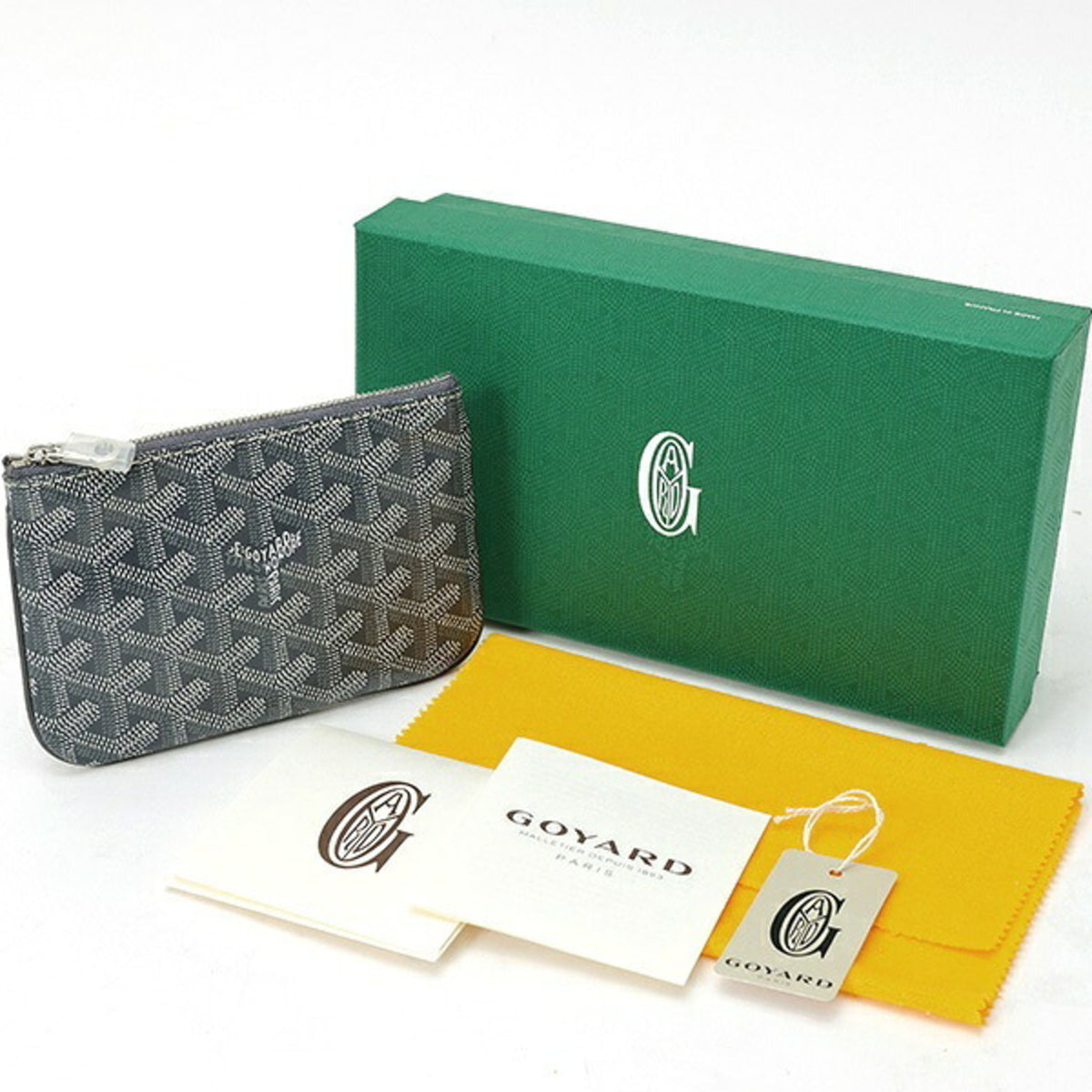 Goyard Gray Canvas Leather Pouch (Pre-Owned)