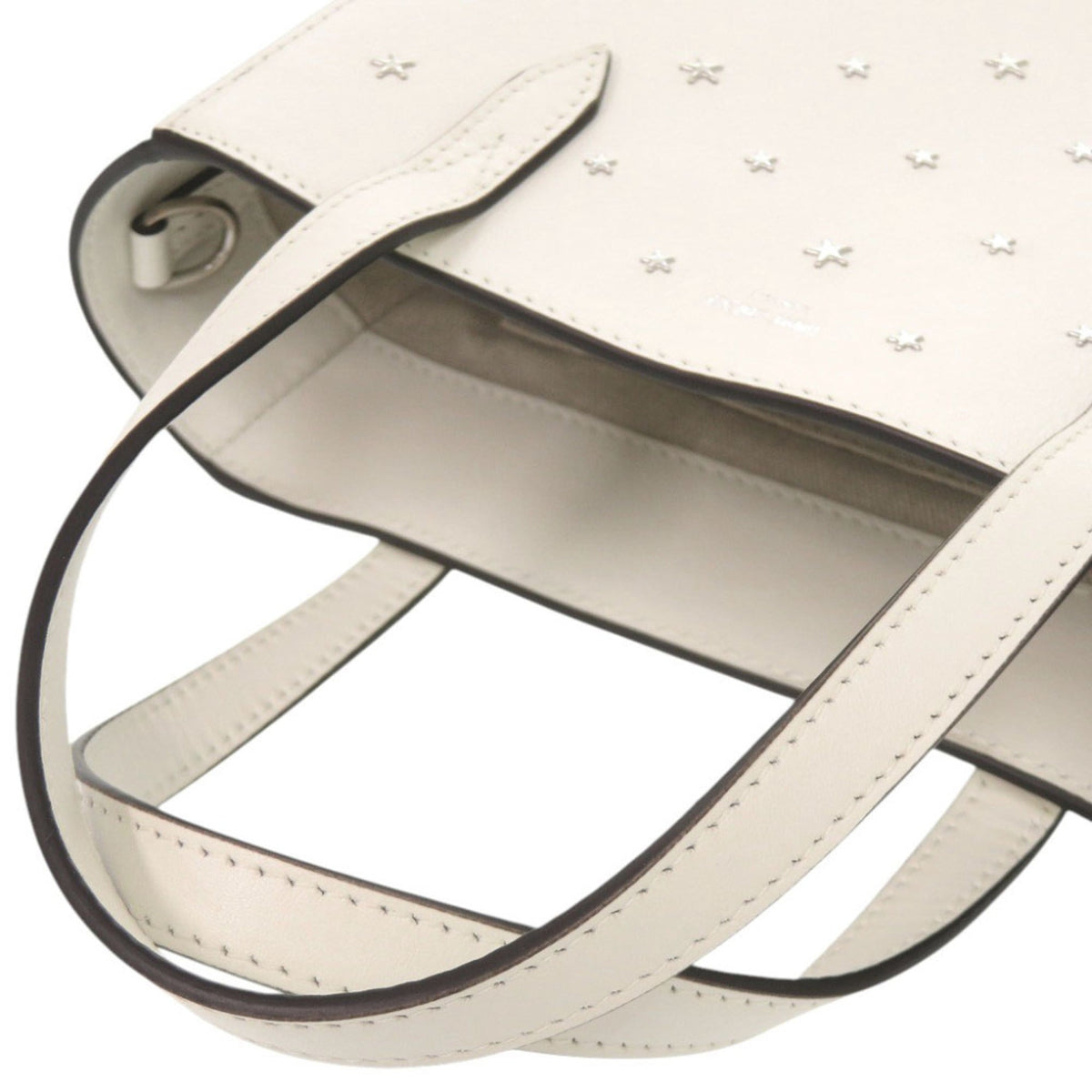 Jimmy Choo White Leather Handbag Shoulder Bag Tote Bag (Pre-Owned)