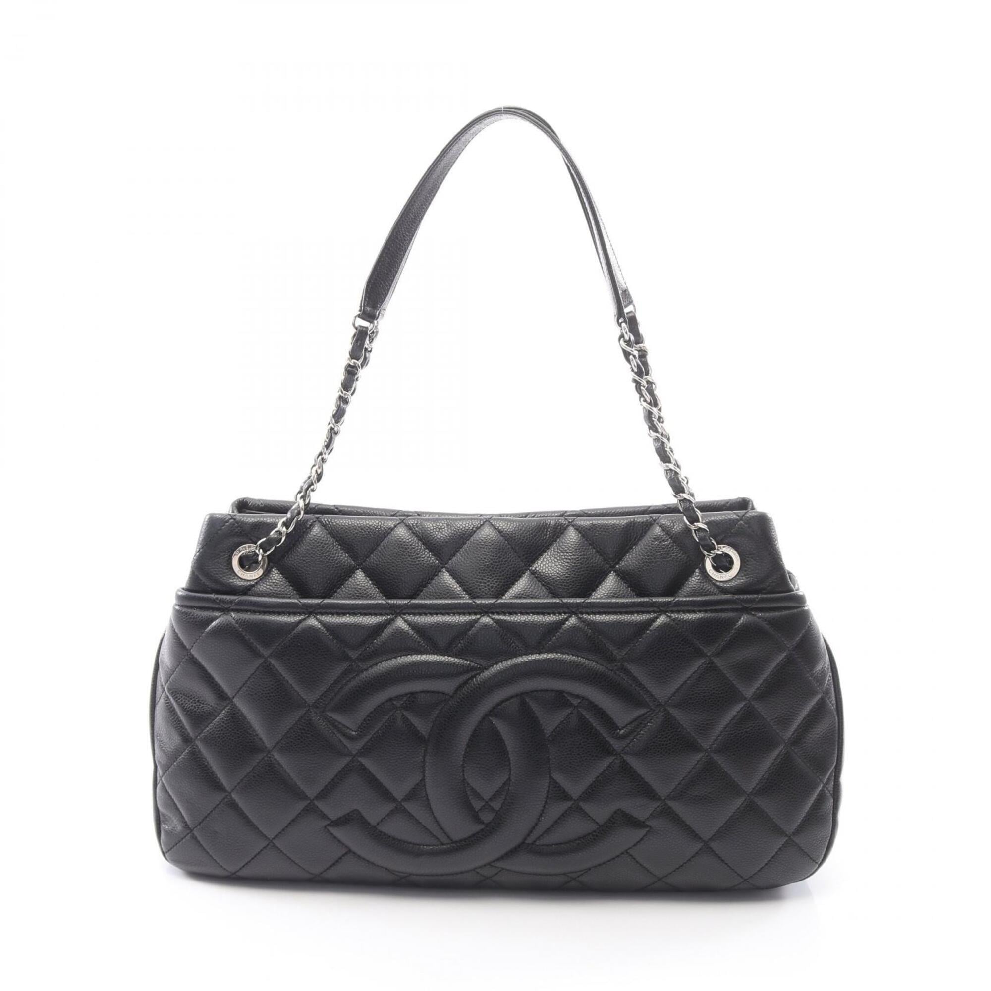 Chanel Matelasse Black Grained Calfskin Handbag Tote Bag (Pre-Owned)