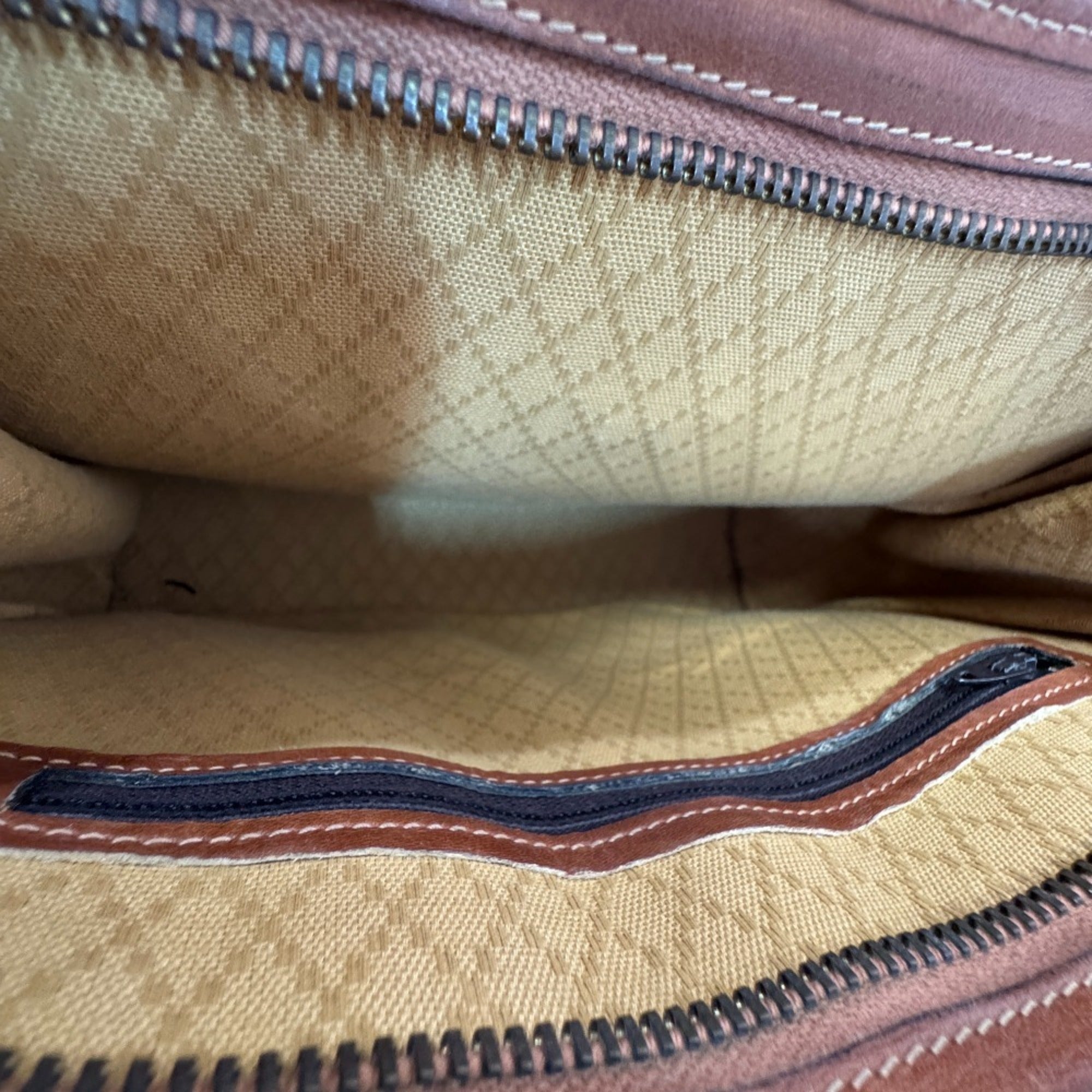 Gucci Brown Canvas Leather Shoulder Bag (Pre-Owned)