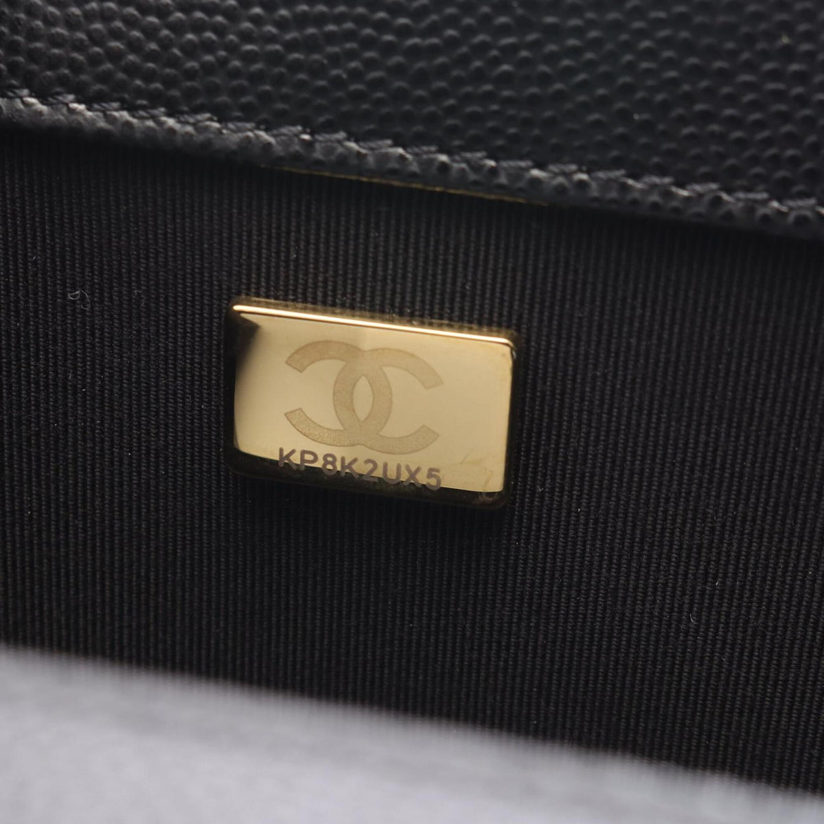 Chanel Black Grained Calfskin Handbag Shoulder Bag (Pre-Owned)