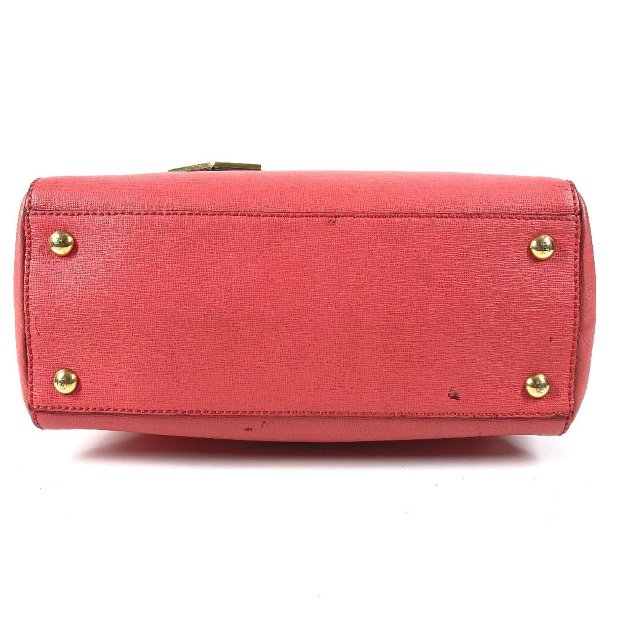 Fendi Pink Leather Handbag Shoulder Bag (Pre-Owned)