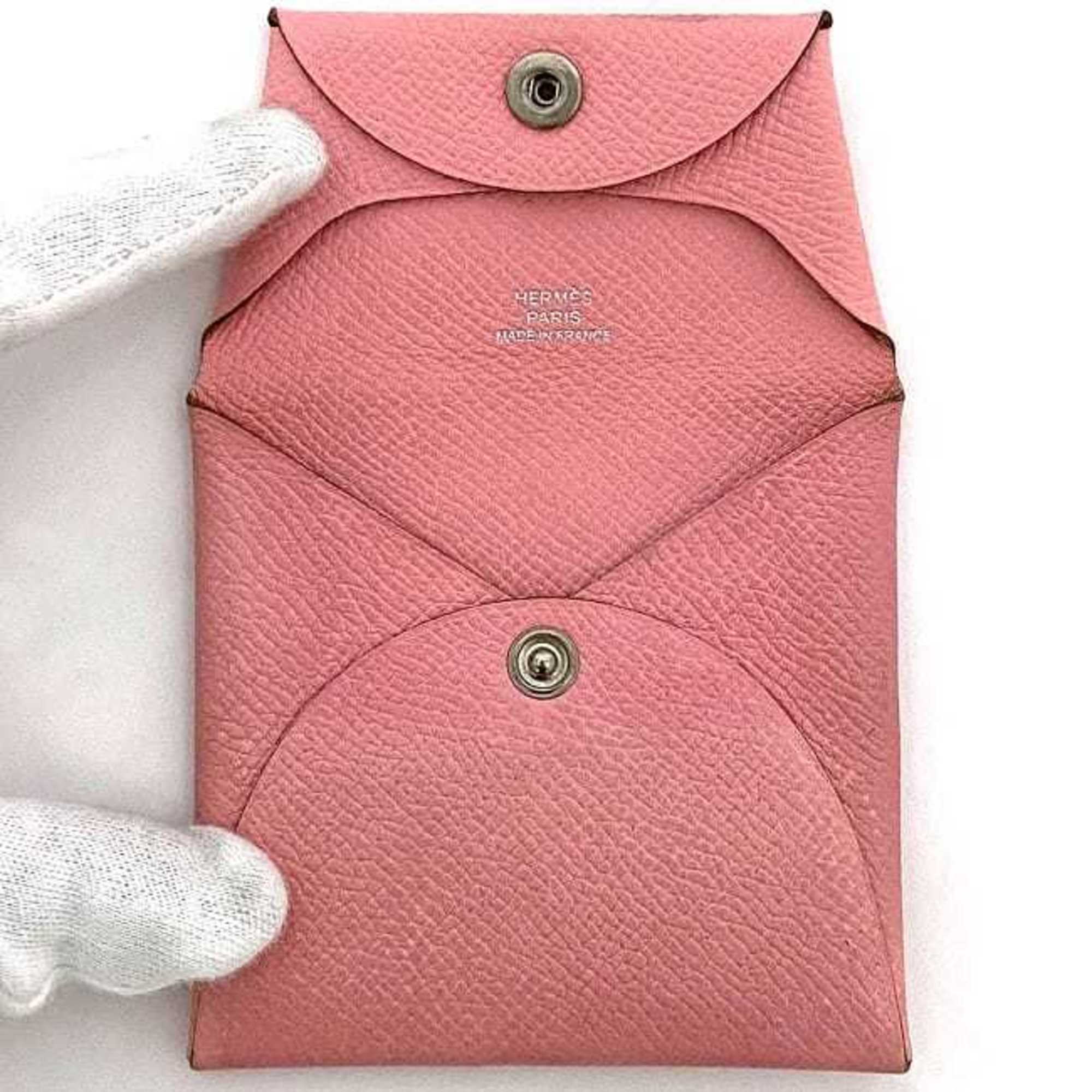 Hermes Pink Leather Togo Leather Coin Purse/Coin Case (Pre-Owned)
