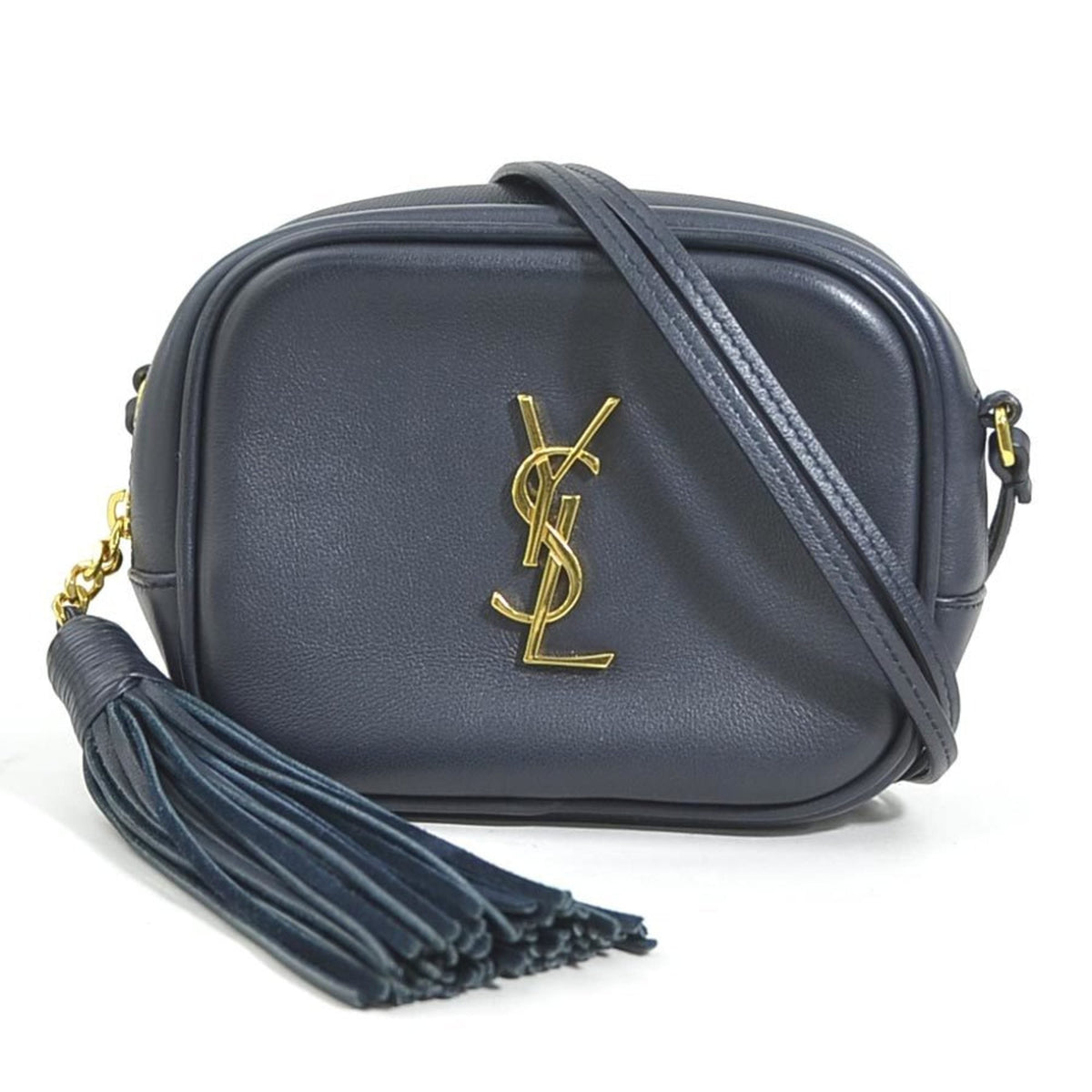Saint Laurent Navy Leather Shoulder Bag (Pre-Owned)