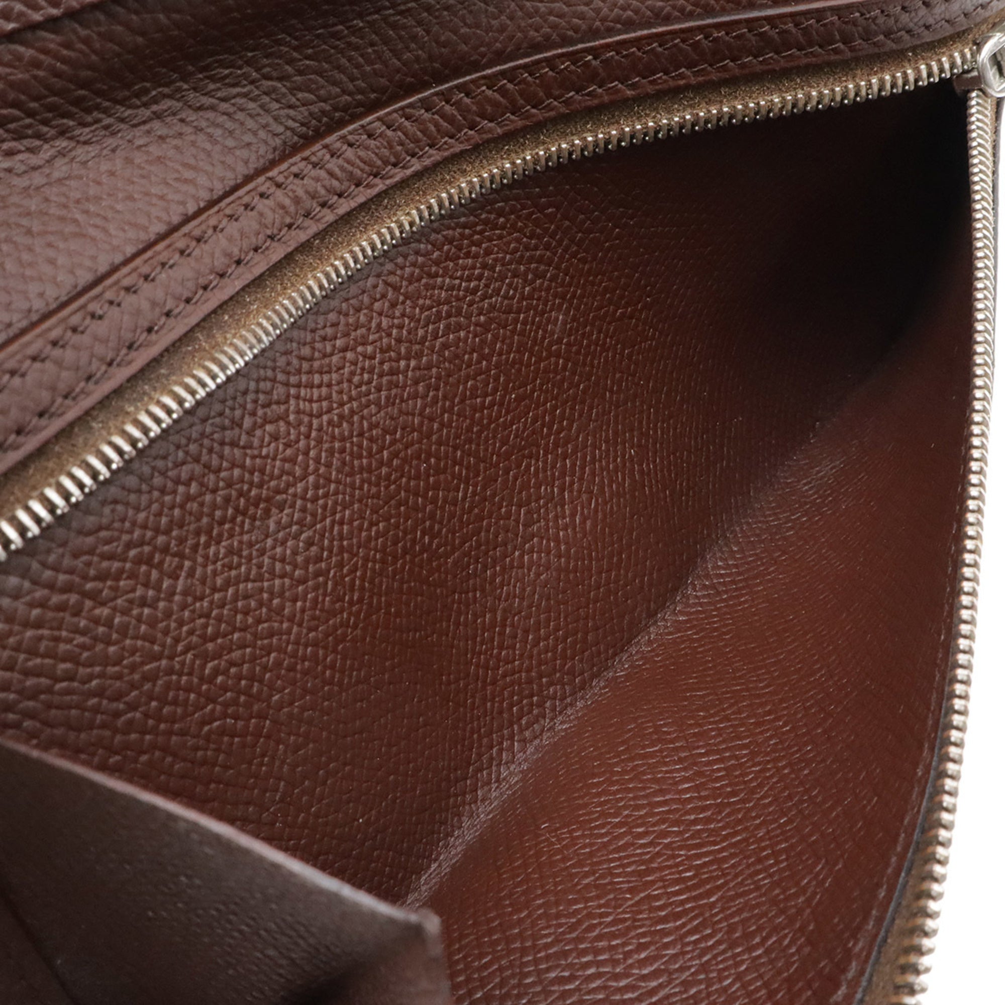 Hermes Dark Brown Epsom Leather Long Wallet (Bi-Fold) (Pre-Owned)