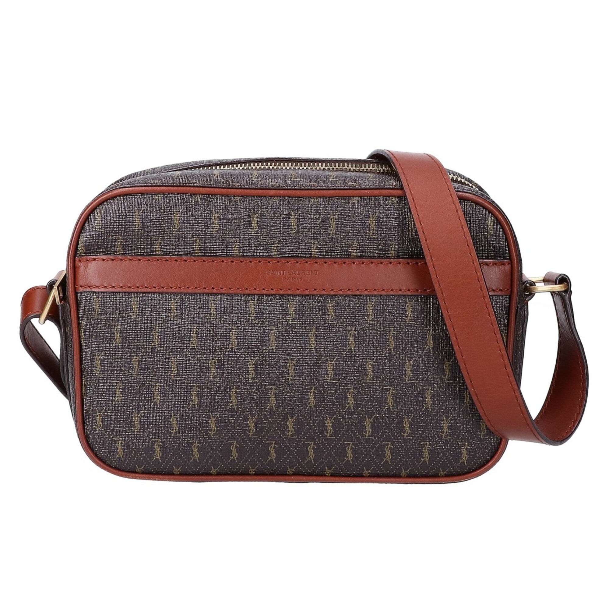 Saint Laurent Dark Brown Pvc Shoulder Bag (Pre-Owned)