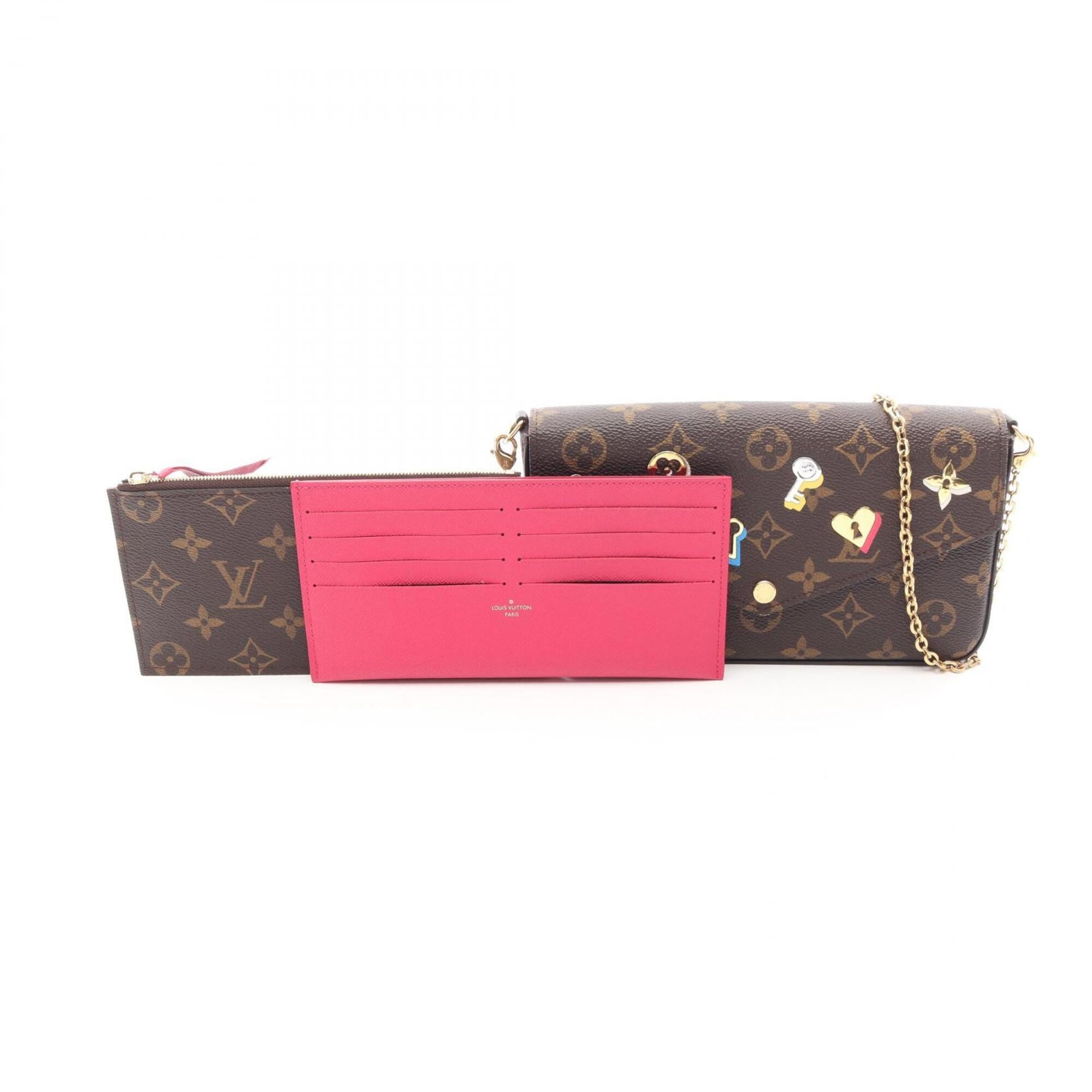 Louis Vuitton Brown Pvc Handbag Pouch Shoulder Bag (Pre-Owned)