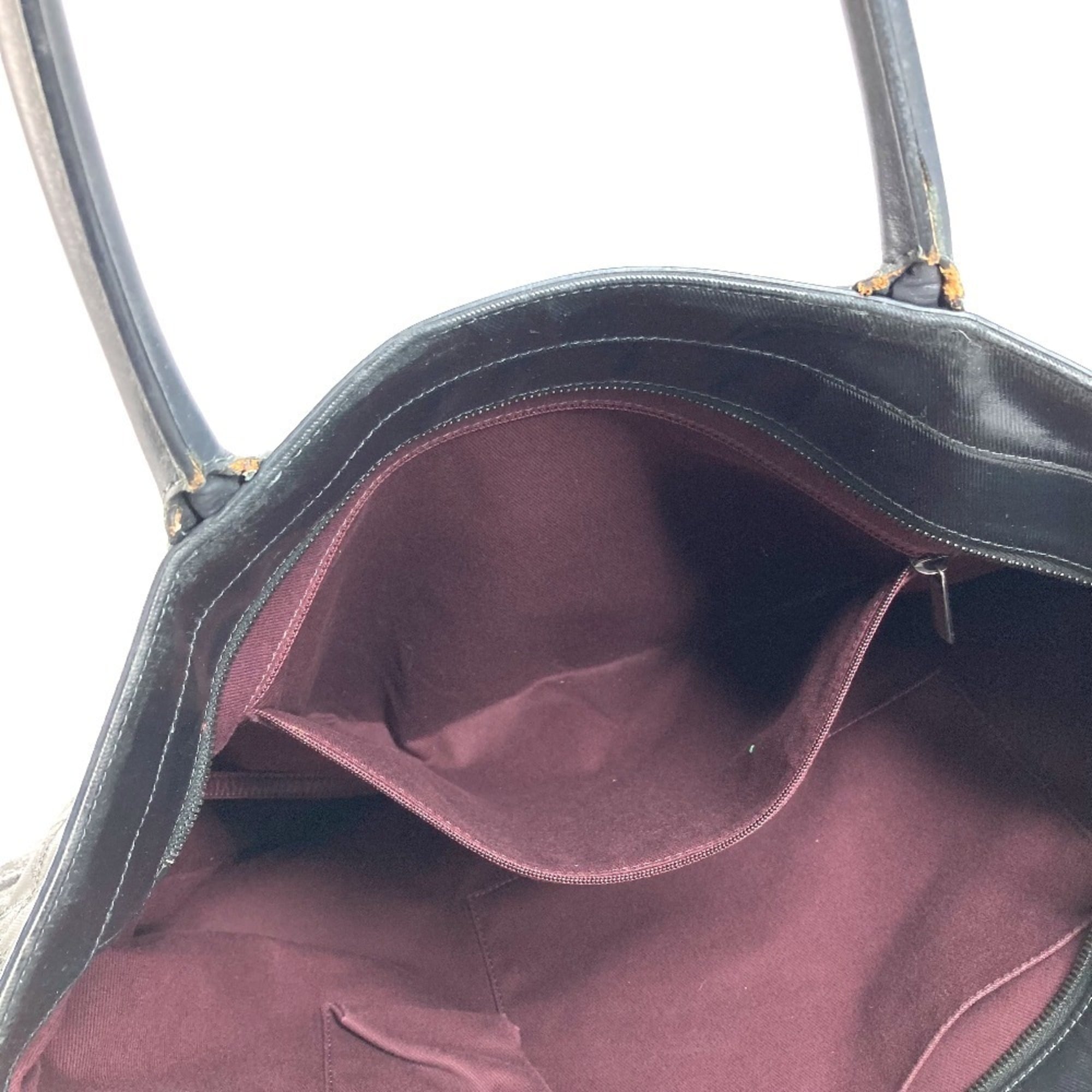 Chanel Matelasse Black Coated Canvas Leather Boston Bag Shoulder Bag Tote Bag (Pre-Owned)