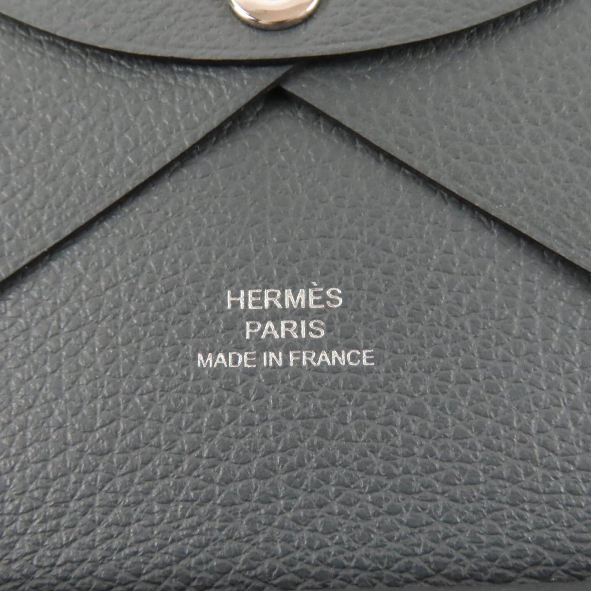 Hermes Dark Gray Evercalf Leather Coin Purse/Coin Case (Pre-Owned)