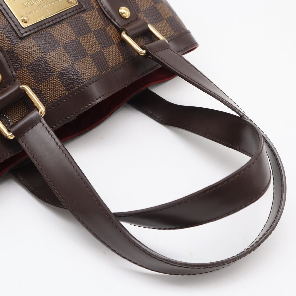 Louis Vuitton Beige Brown Damier Canvas Leather Coated Canvas Handbag (Pre-Owned)