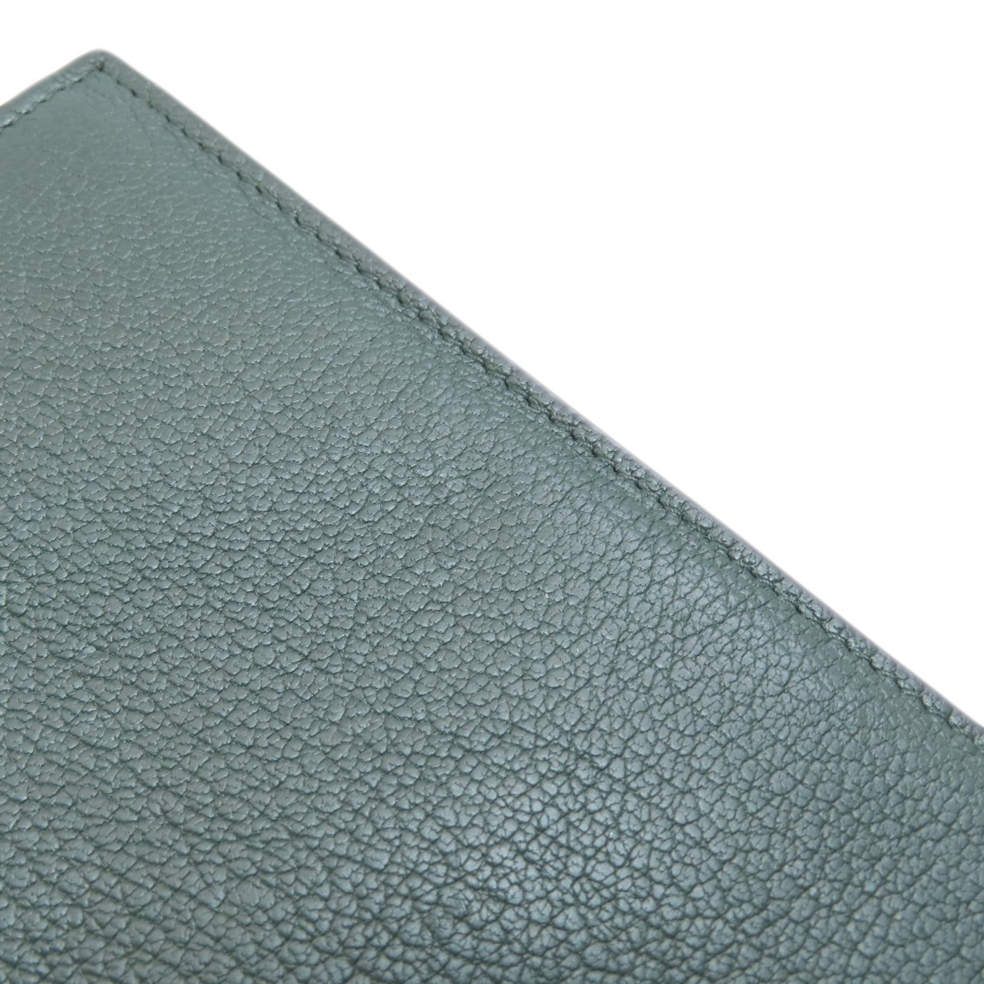Dunhill Dark Green Leather Long Wallet (Bi-Fold) (Pre-Owned)