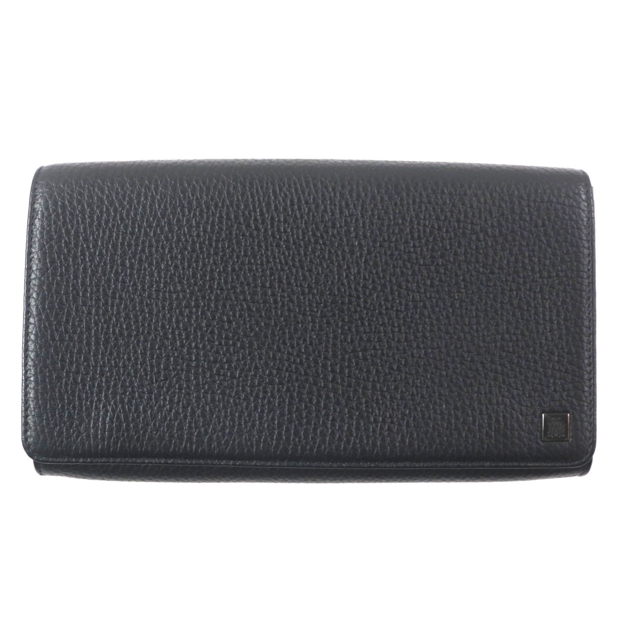 Dunhill Black Leather Long Wallet (Bi-Fold) (Pre-Owned)