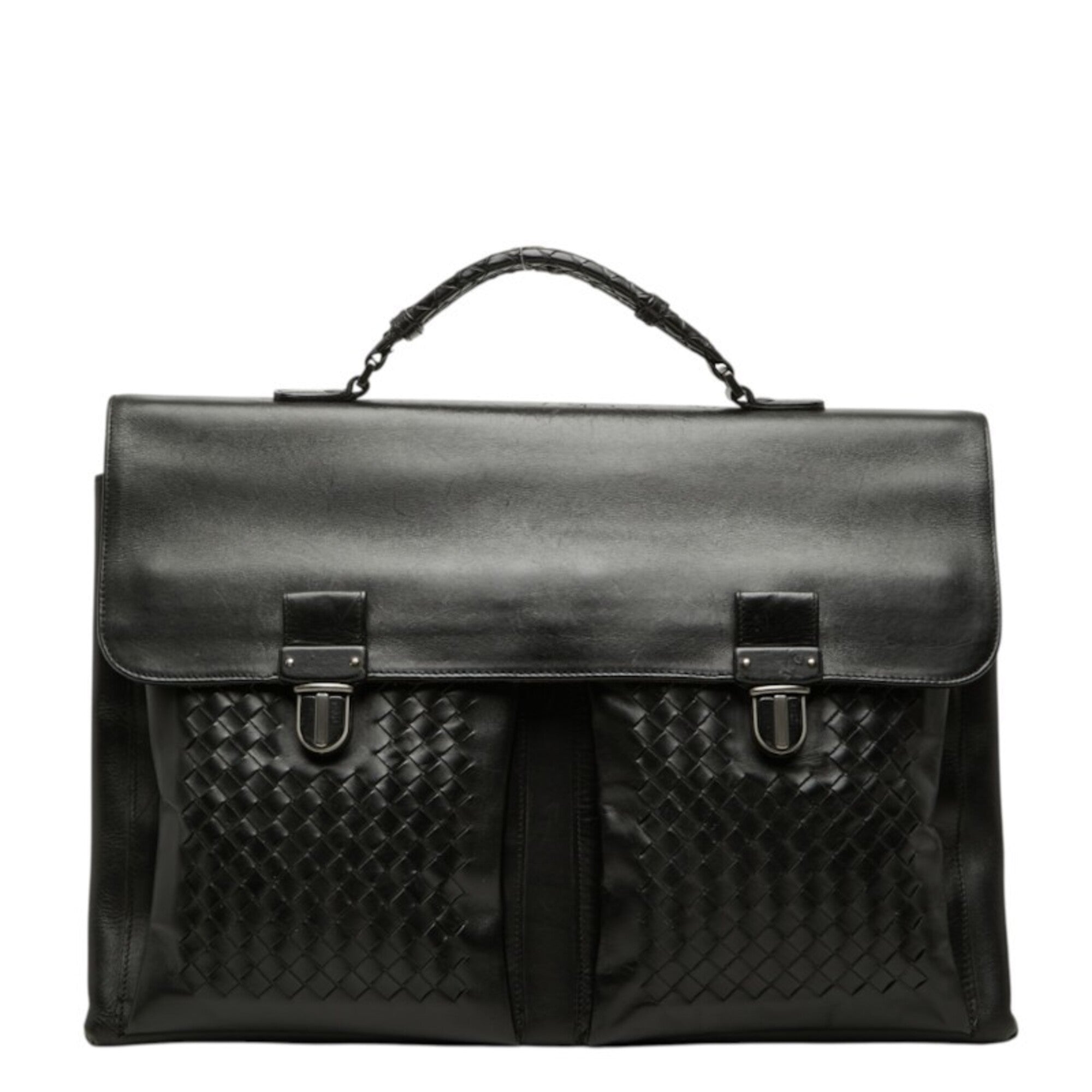 Bottega Veneta Black Leather Briefcase (Pre-Owned)