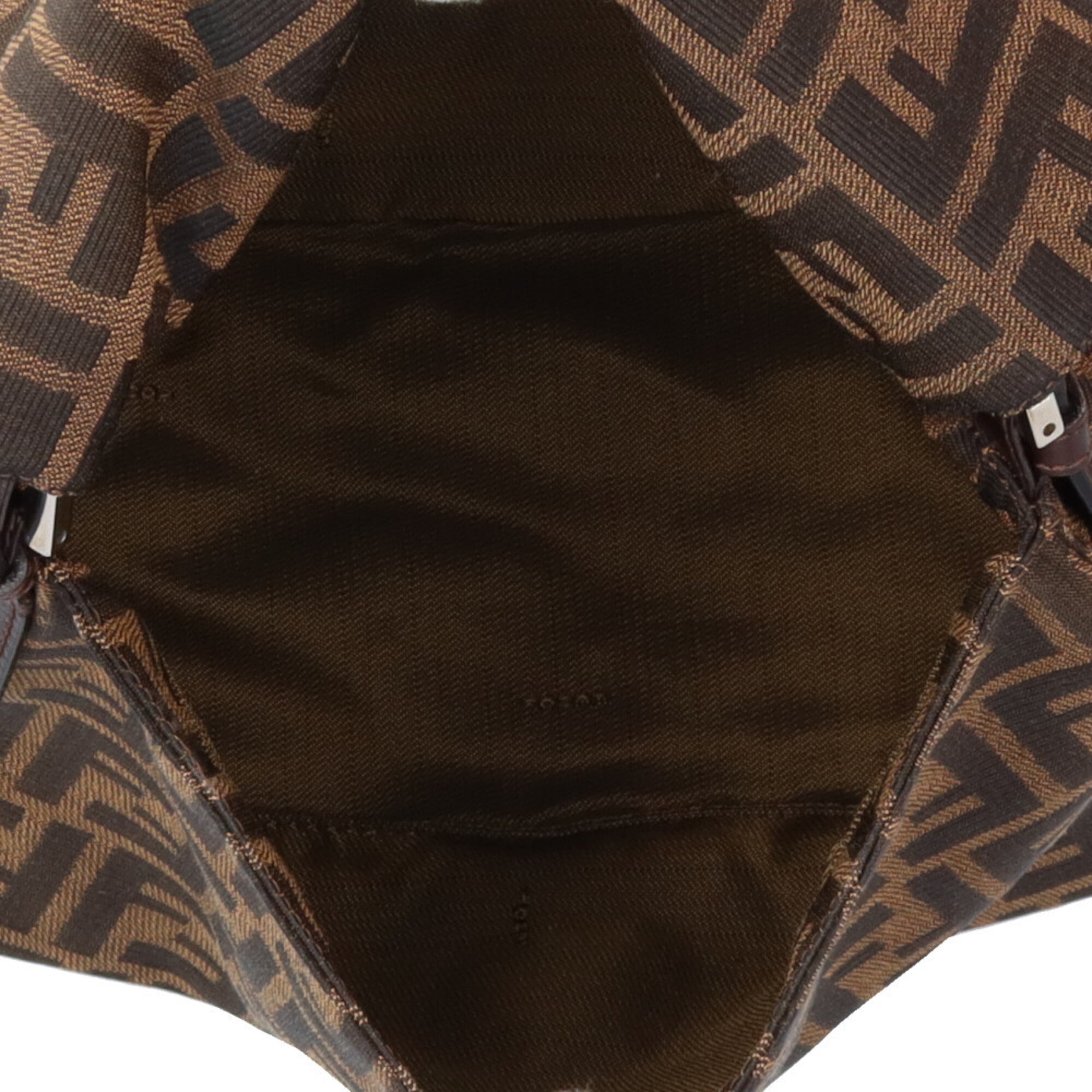 Fendi Zucca Brown Canvas Shoulder Bag (Pre-Owned)