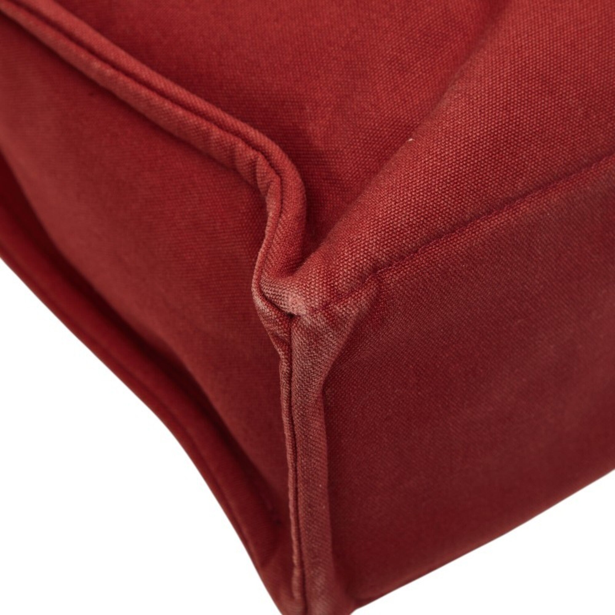Hermes Red Color Canvas Handbag Tote Bag (Pre-Owned)