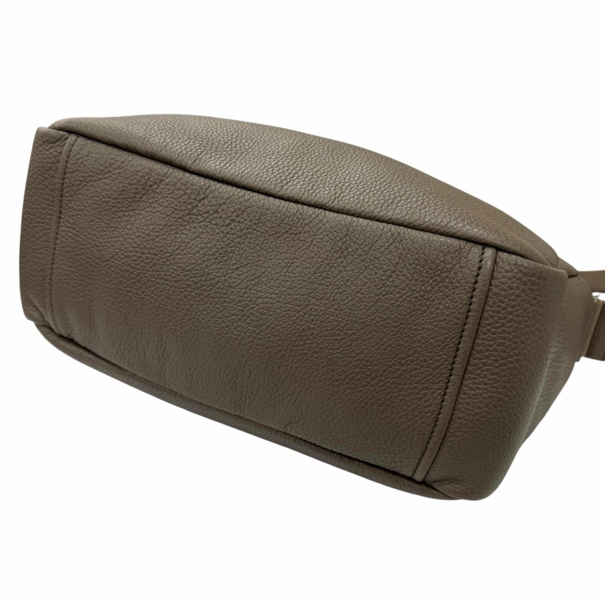 Prada Grayish Leather Shoulder Bag (Pre-Owned)