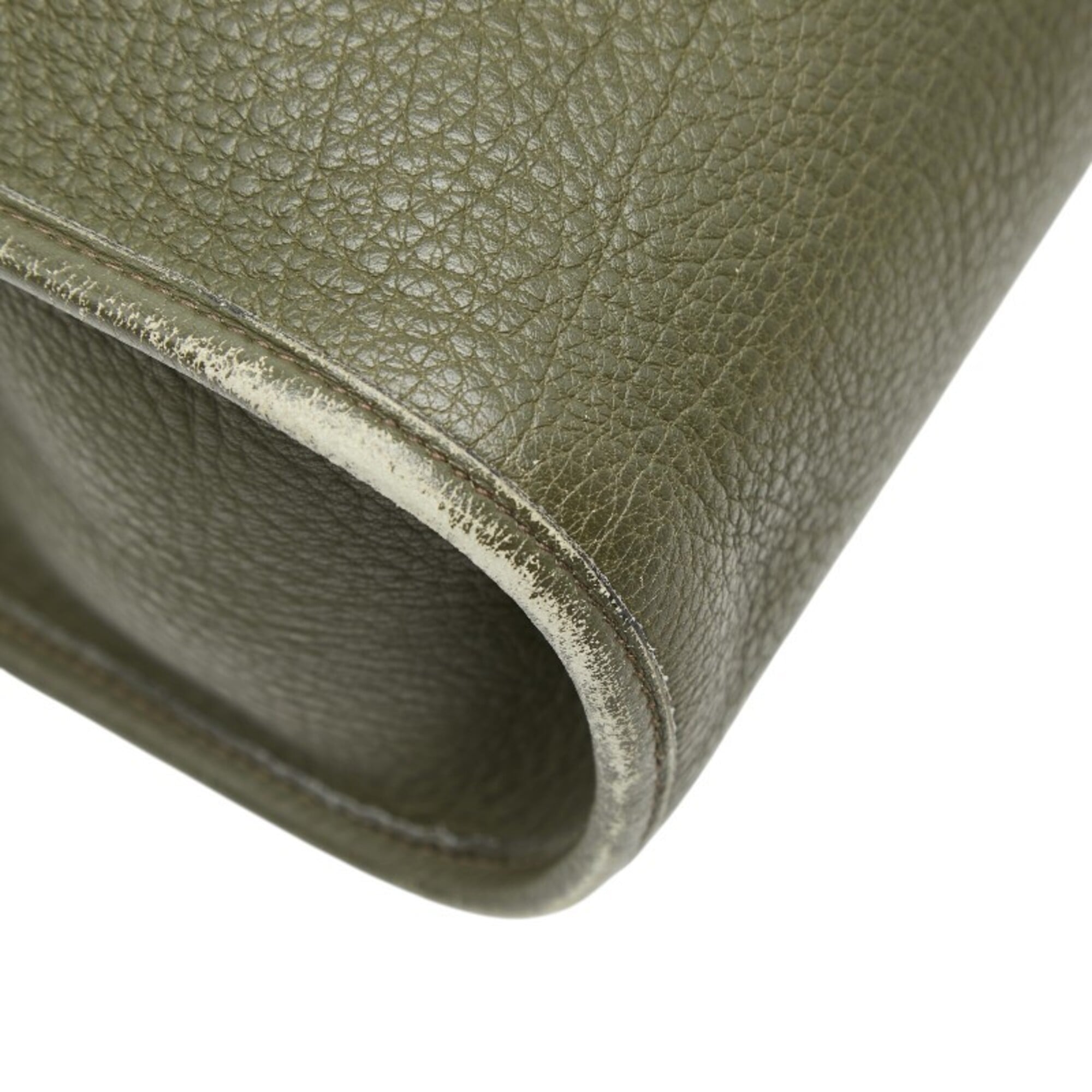 Hermes Green Taurillon Clemence Leather Pouch Shoulder Bag Tote Bag (Pre-Owned)