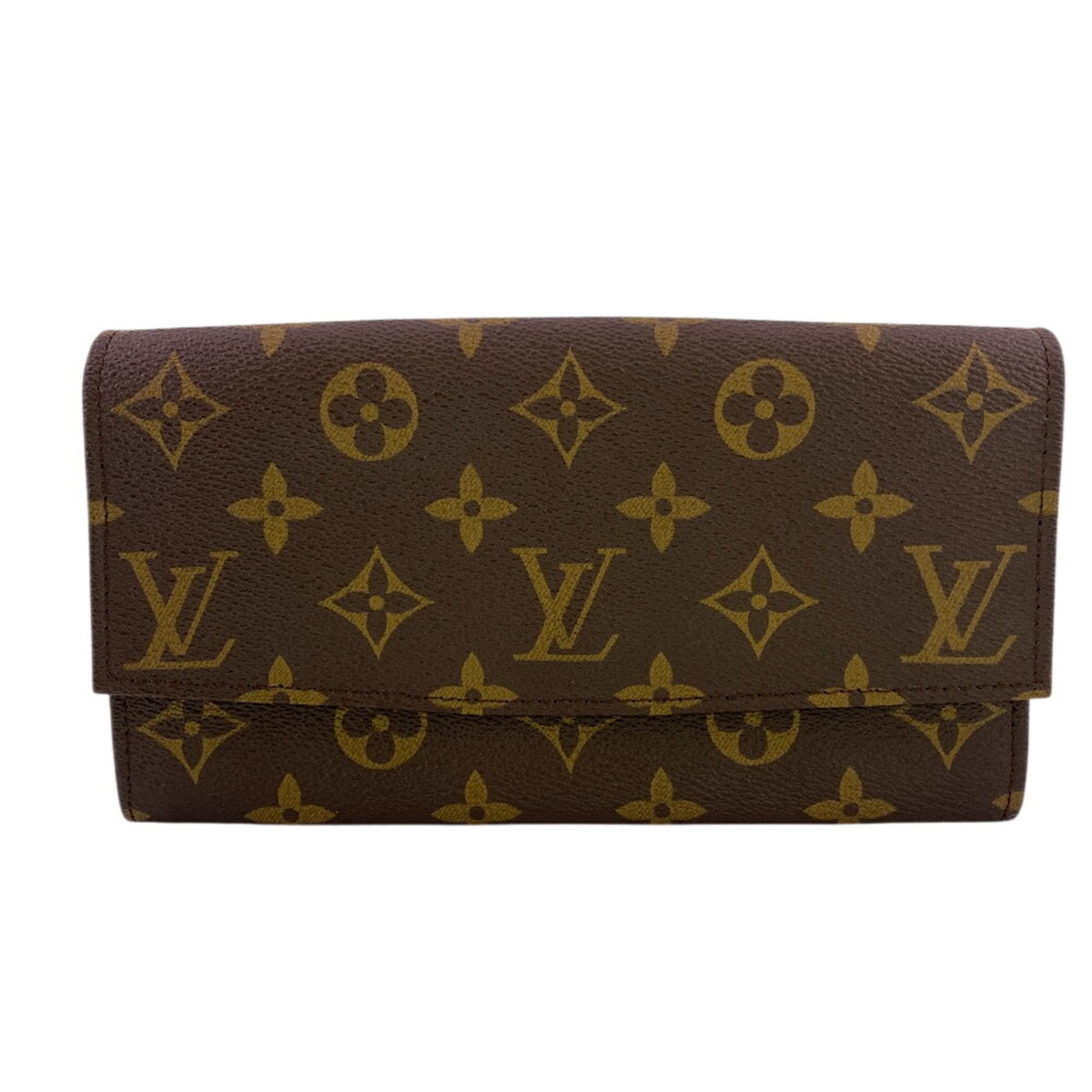 Louis Vuitton Brown Leather Long Wallet (Bi-Fold) (Pre-Owned)