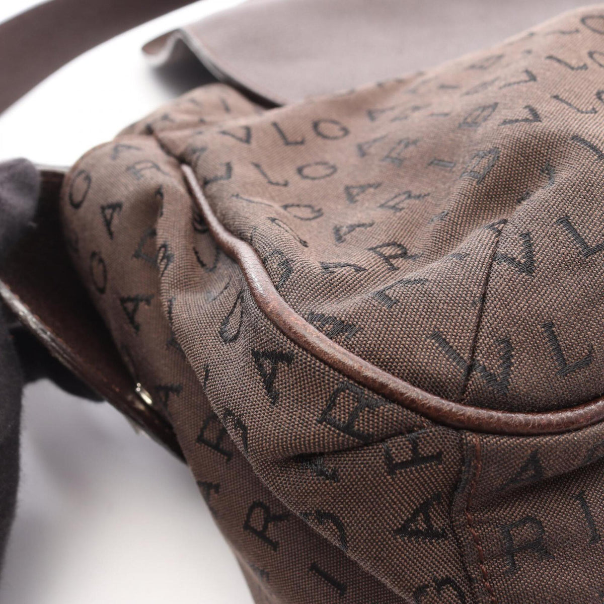 Bvlgari Brown Canvas Leather Handbag Shoulder Bag (Pre-Owned)