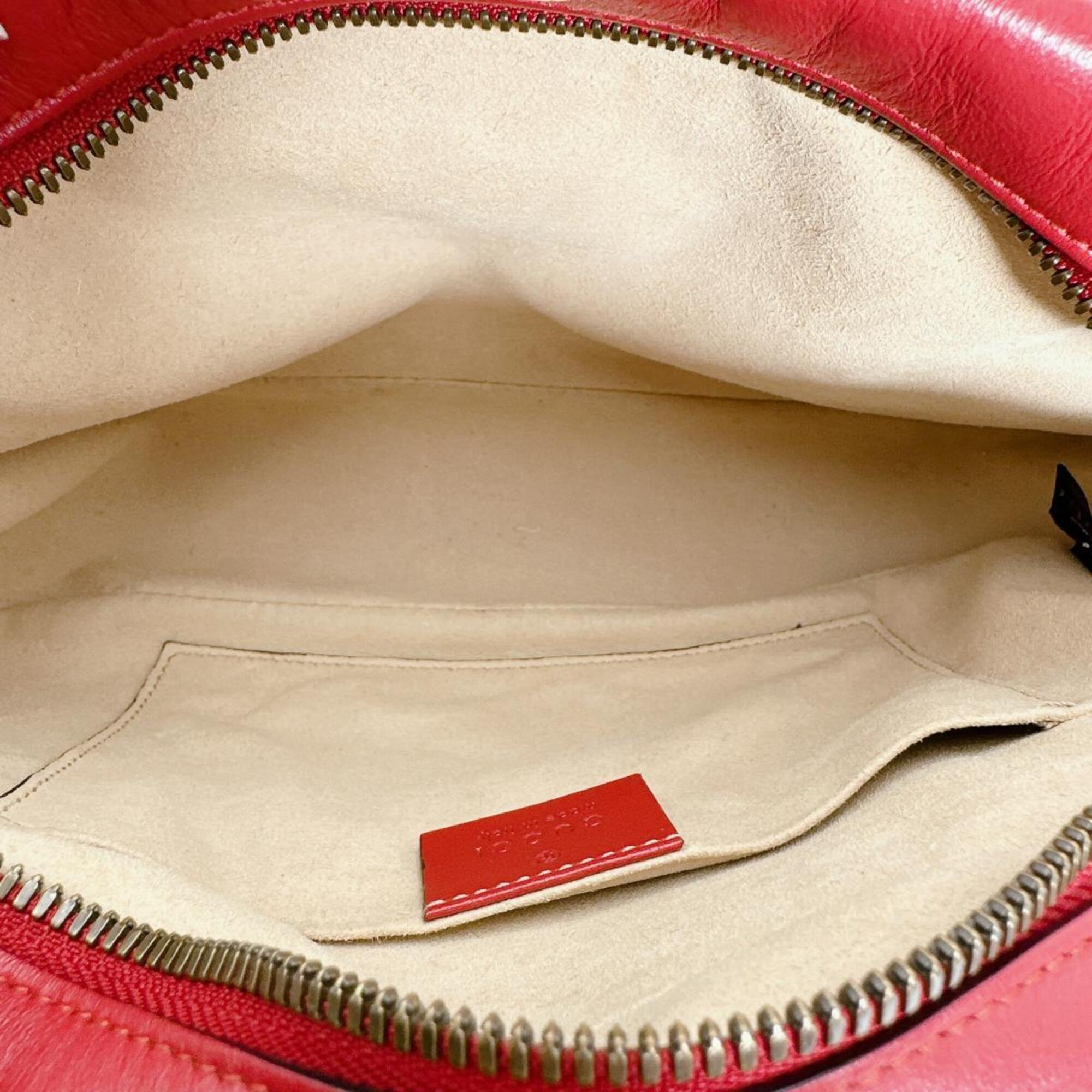 Gucci Red Color Leather Shoulder Bag Sling Bag (Pre-Owned)