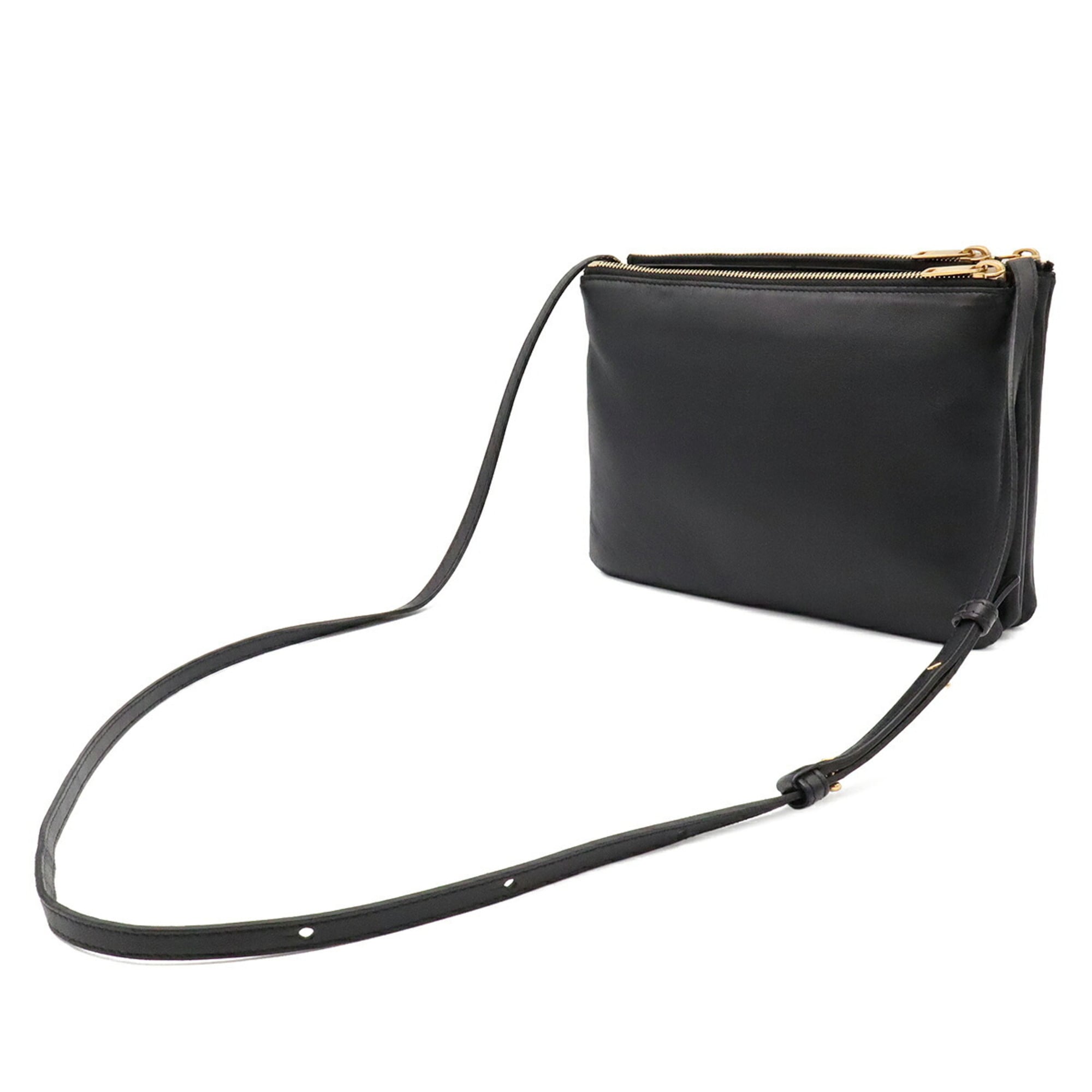 Celine Black Leather Pochette Shoulder Bag (Pre-Owned)