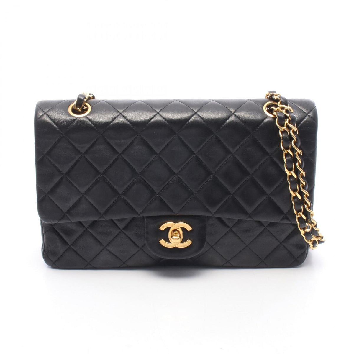 Chanel Black Leather Handbag Shoulder Bag (Pre-Owned)